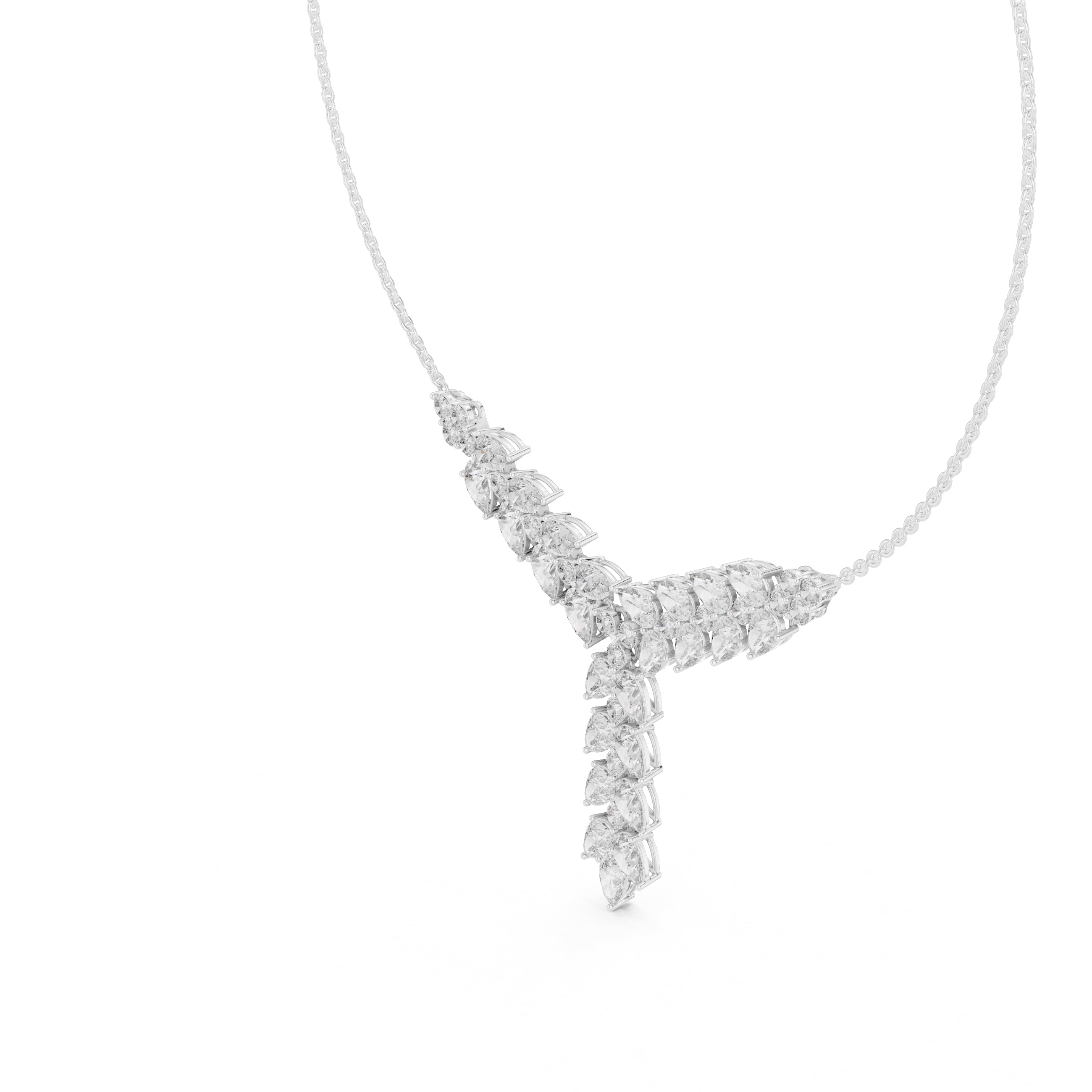 The Majesty Pear-Cut Collar White Gold