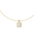 The Horizon Square Halo Pendant (Without Chain) Yellow Gold