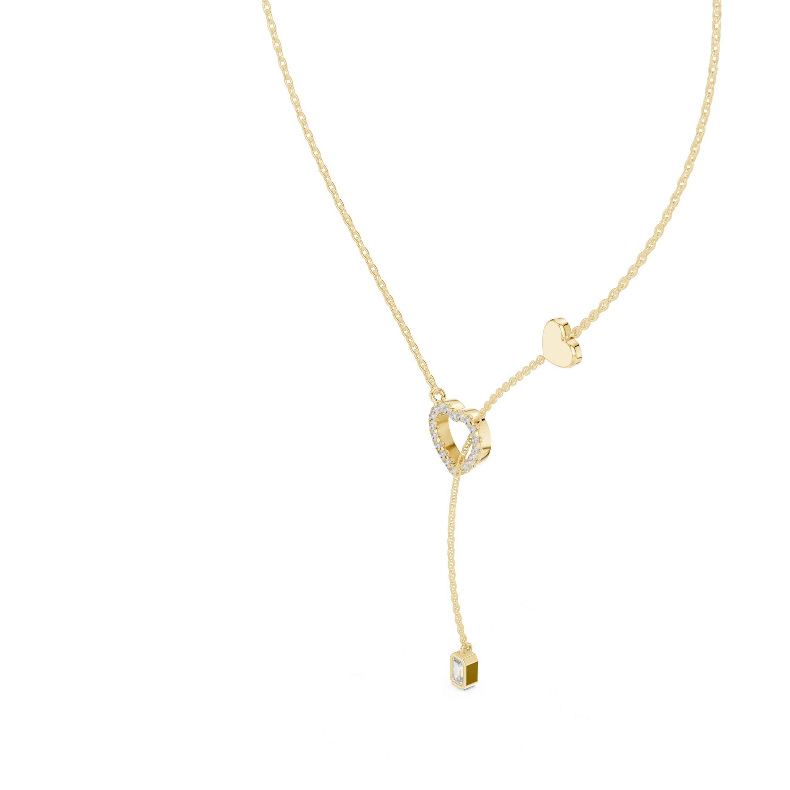 The Devotion Lariat Pendant Yellow Gold