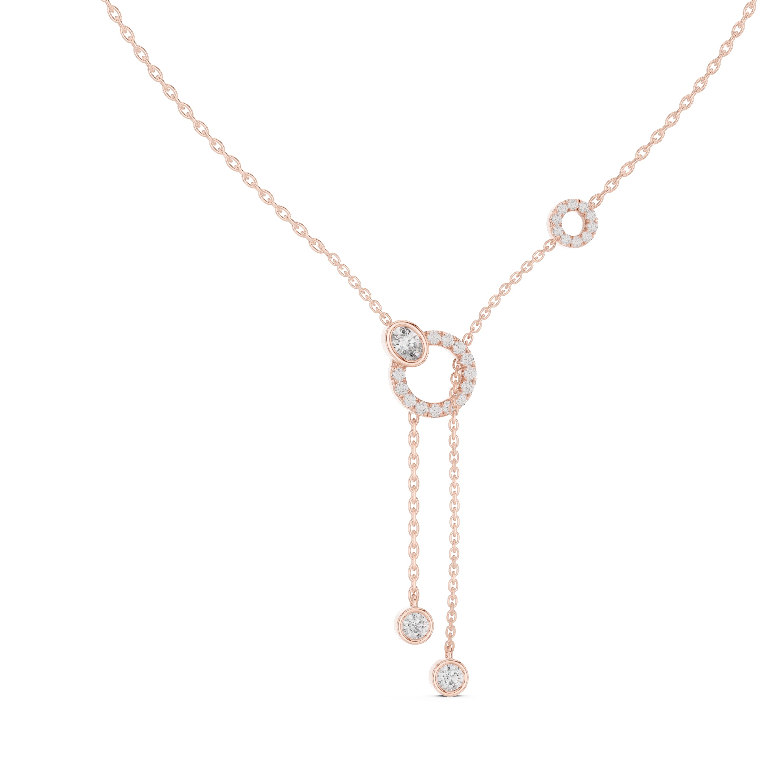 The Eclipse Drop Station Chain Rose Gold