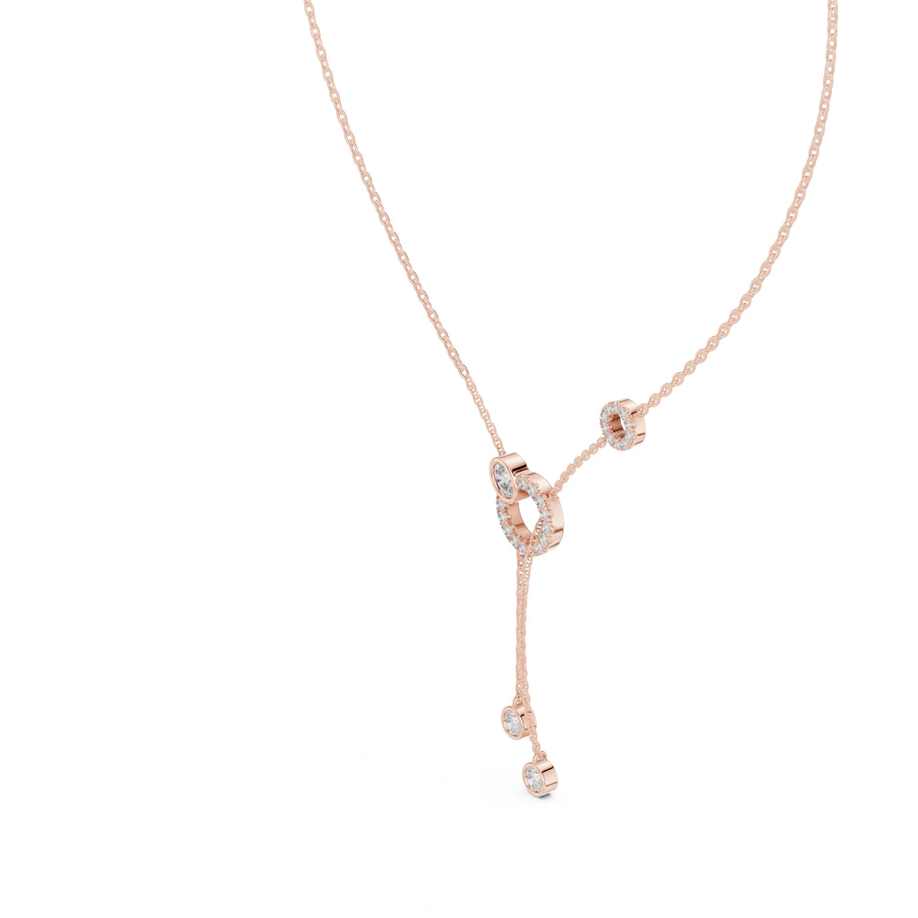 The Eclipse Drop Station Chain Rose Gold