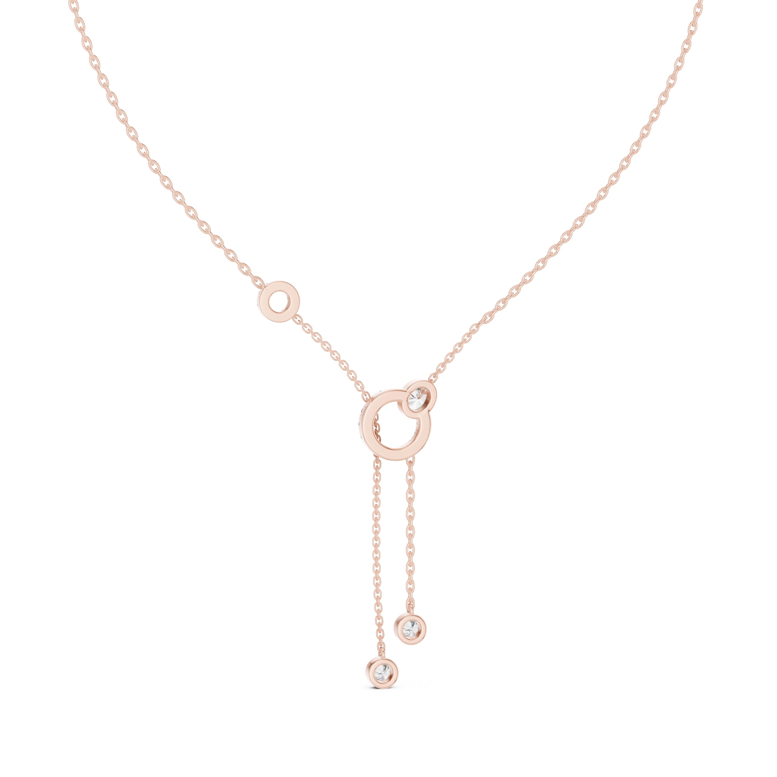 The Eclipse Drop Station Chain Rose Gold