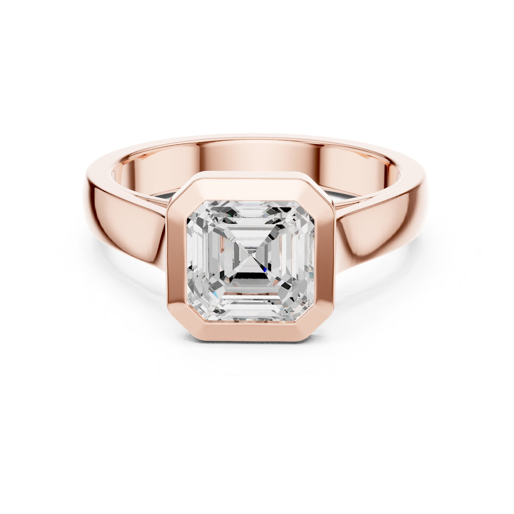 The Seamless Encase Ring 2ct Rose Gold Asscher
