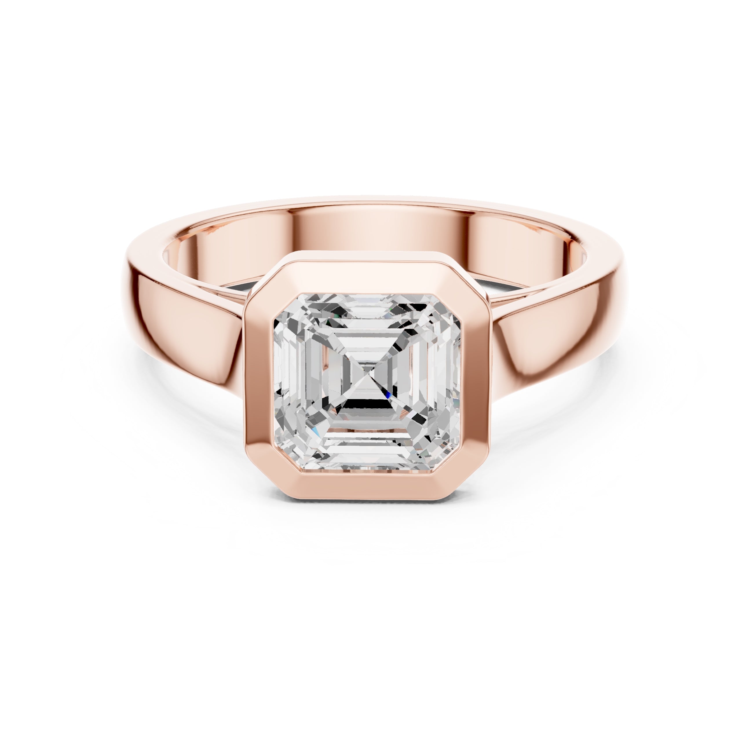The Seamless Encase Ring 2ct Rose Gold Asscher
