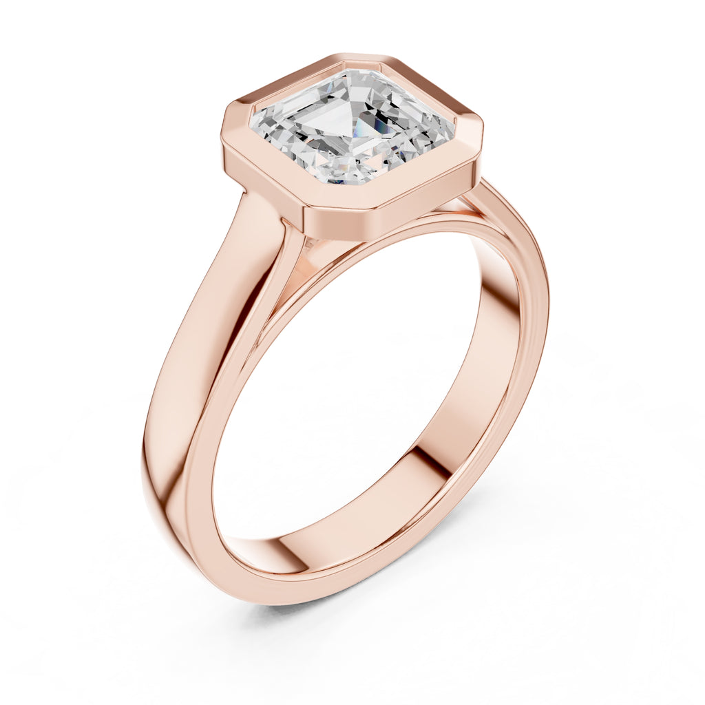 The Seamless Encase Ring 2ct Rose Gold Asscher