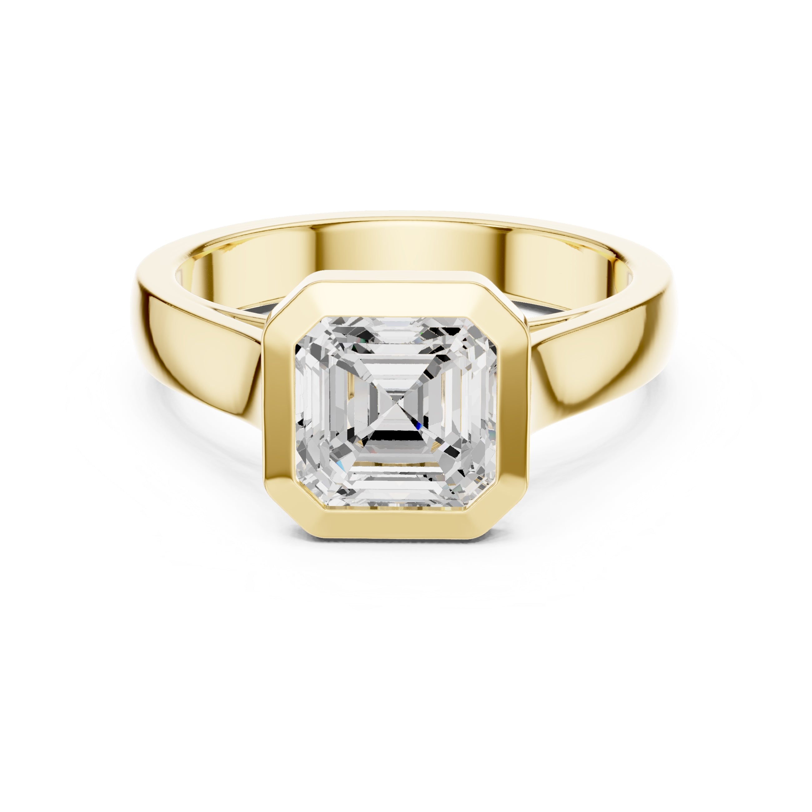 The Seamless Encase Ring 2ct Yellow Gold Asscher