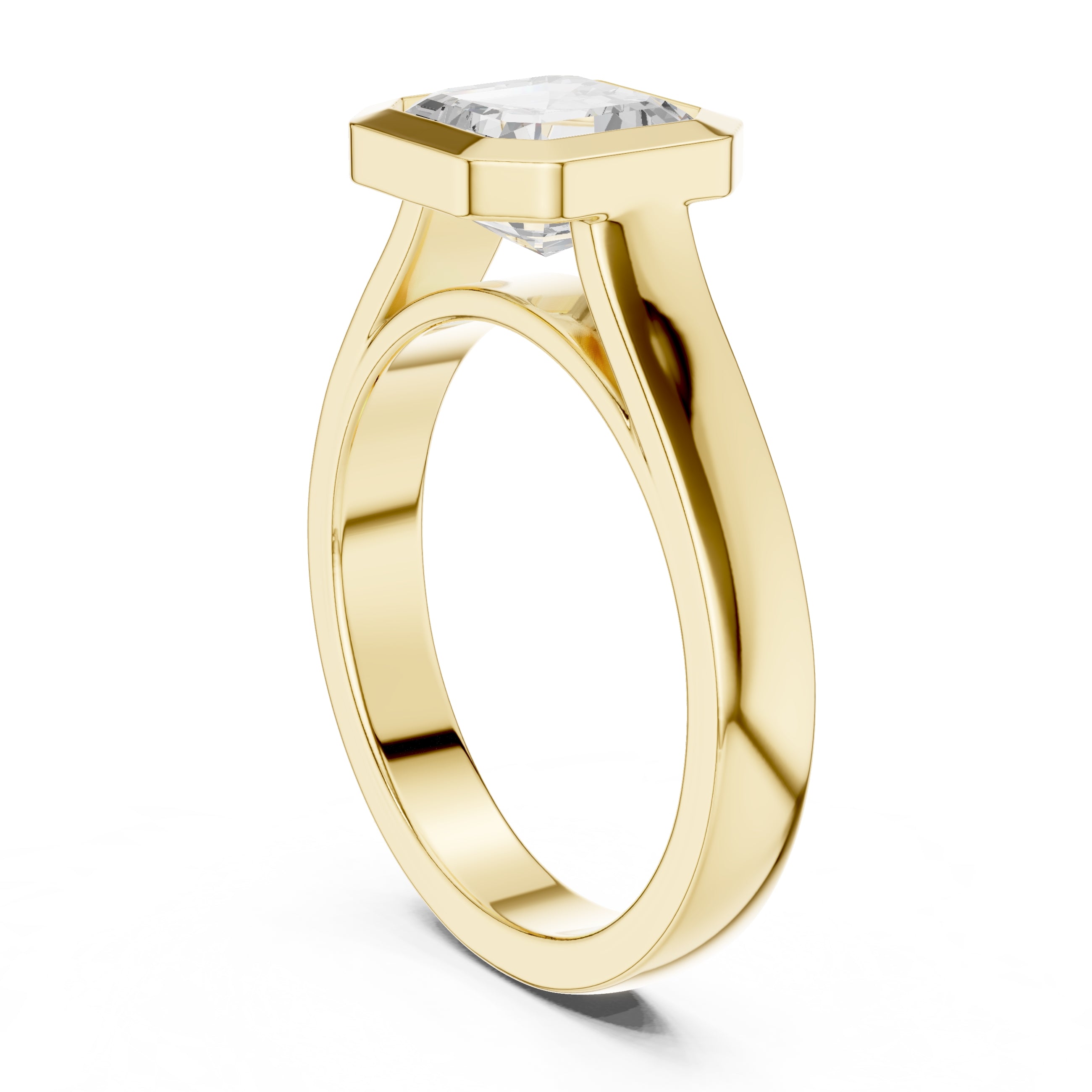The Seamless Encase Ring 2ct Yellow Gold Asscher