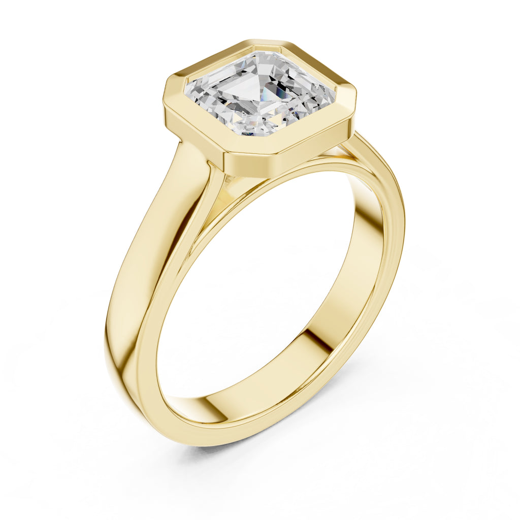 The Seamless Encase Ring 2ct Yellow Gold Asscher