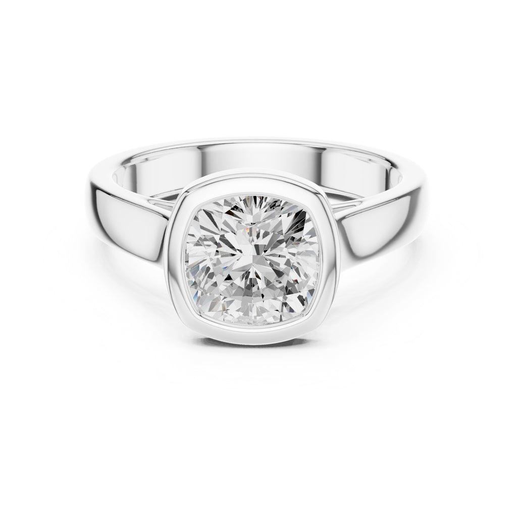The Seamless Encase Ring 2ct White Gold Cushion