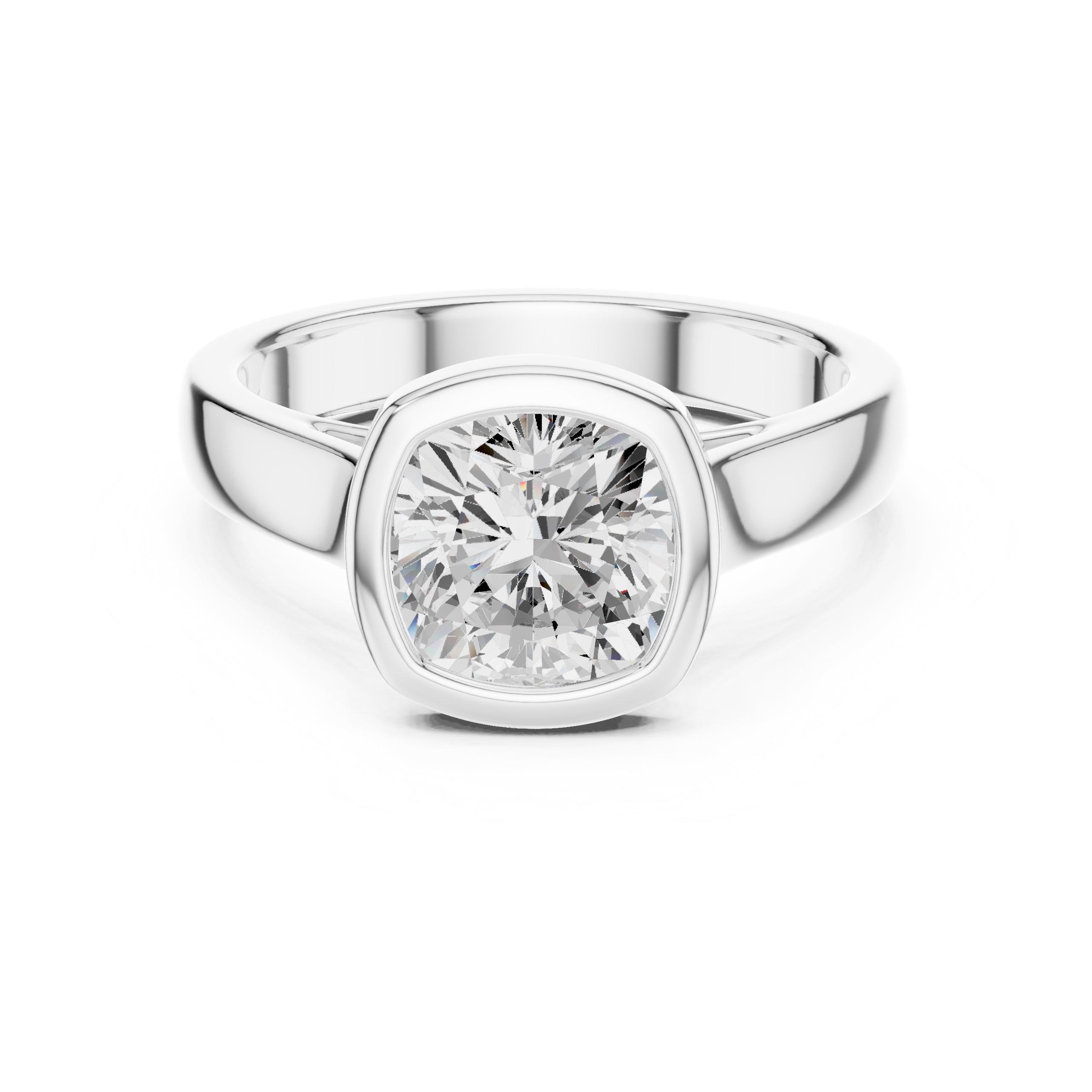 The Seamless Encase Ring 2ct White Gold Cushion
