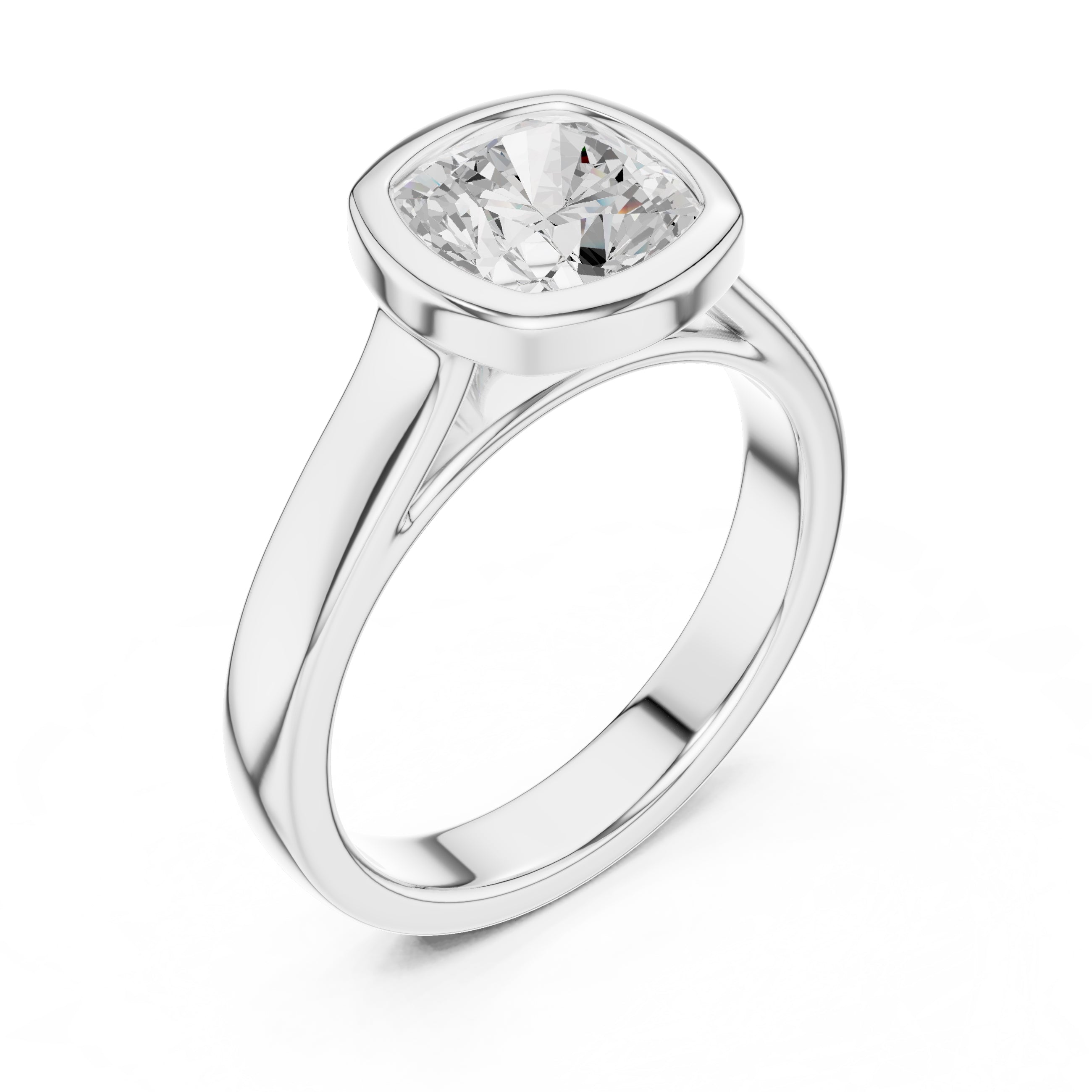 The Seamless Encase Ring 2ct White Gold Cushion