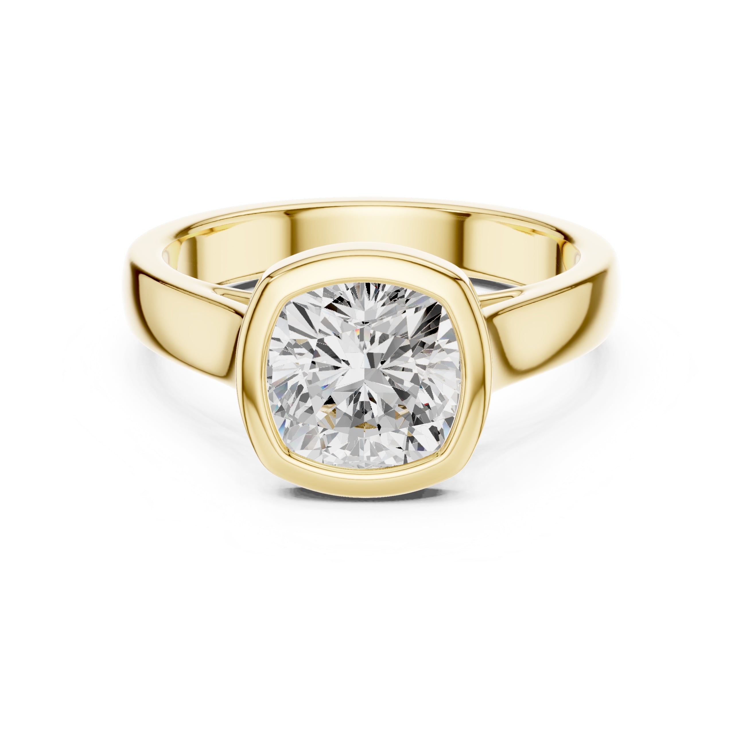 The Seamless Encase Ring 2ct Yellow Gold Cushion