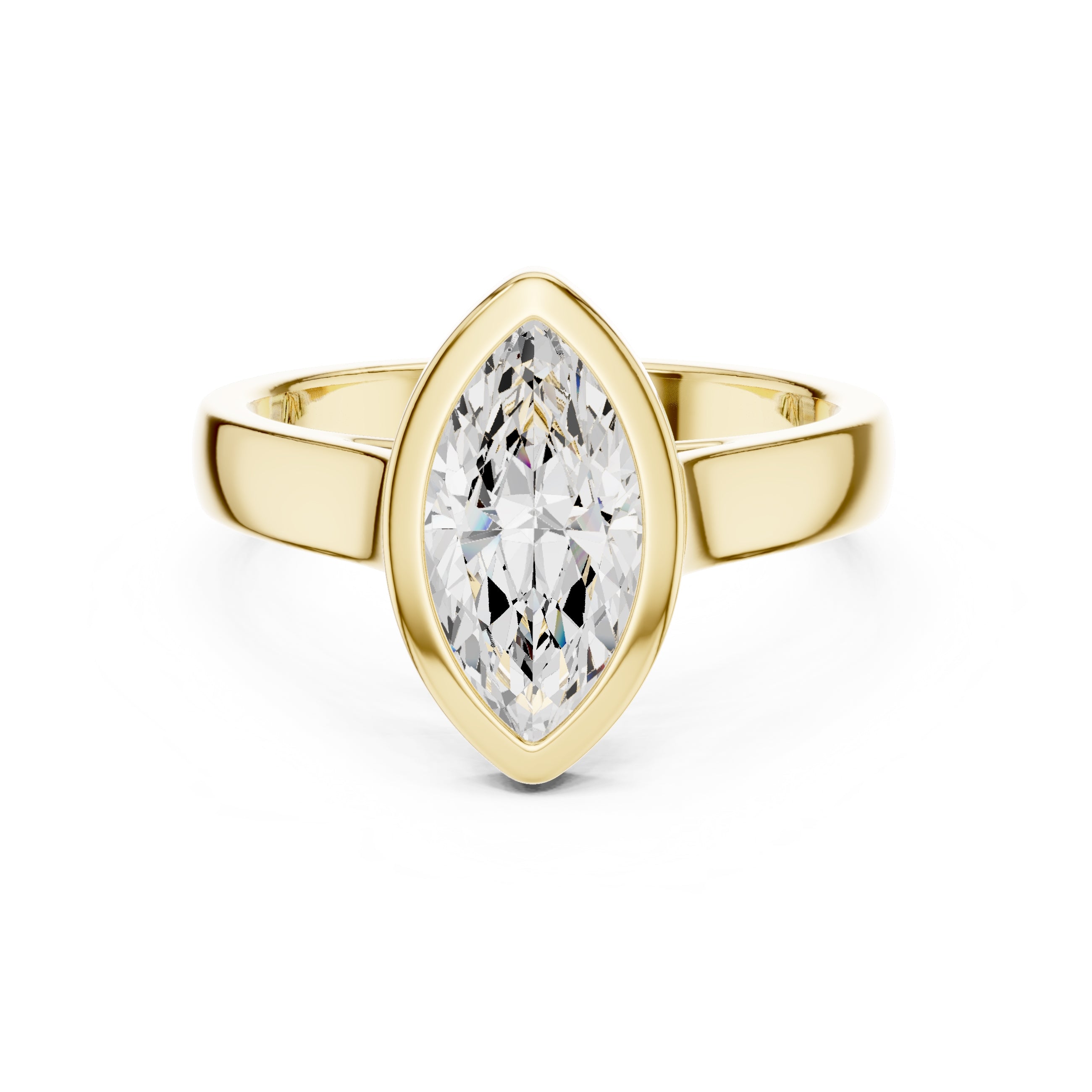 The Seamless Encase Ring 2ct Yellow Gold Marquise