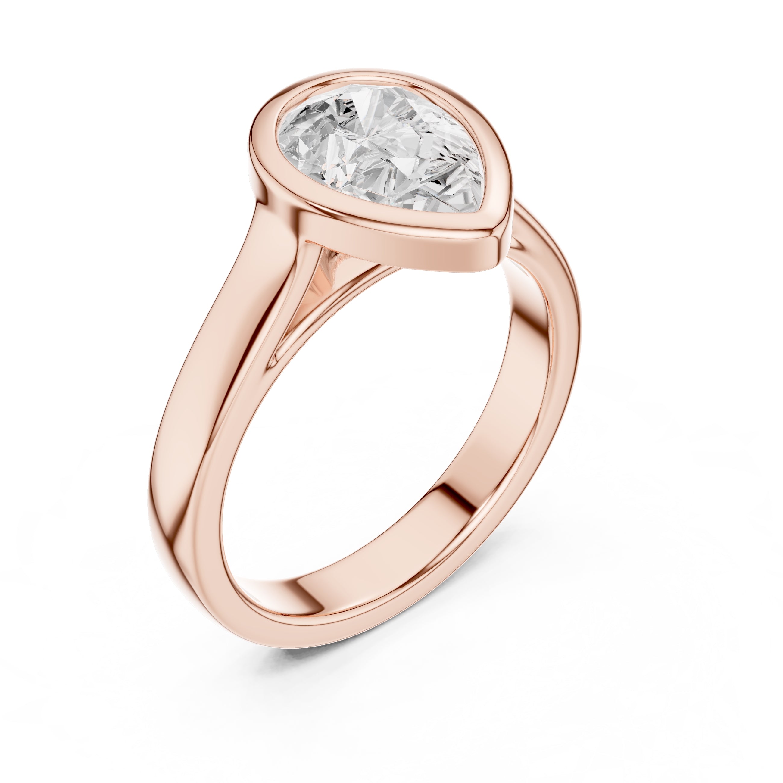 The Seamless Encase Ring 2ct Rose Gold Pear