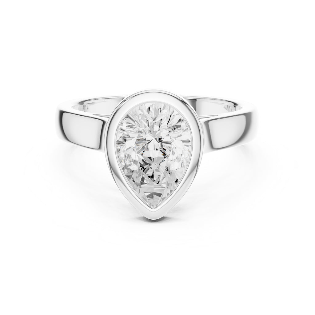 The Seamless Encase Ring 2ct White Gold Pear
