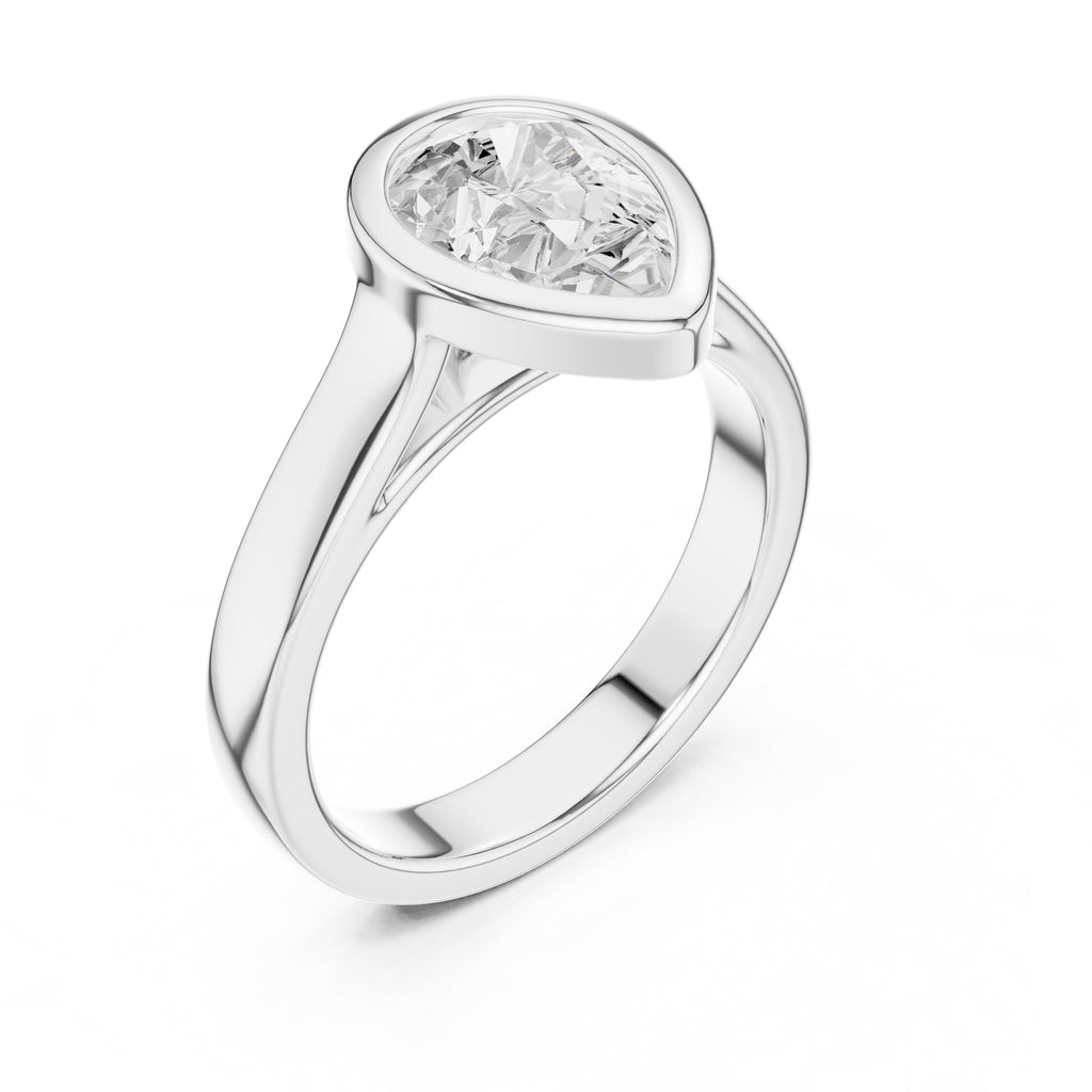 The Seamless Encase Ring 2ct White Gold Pear