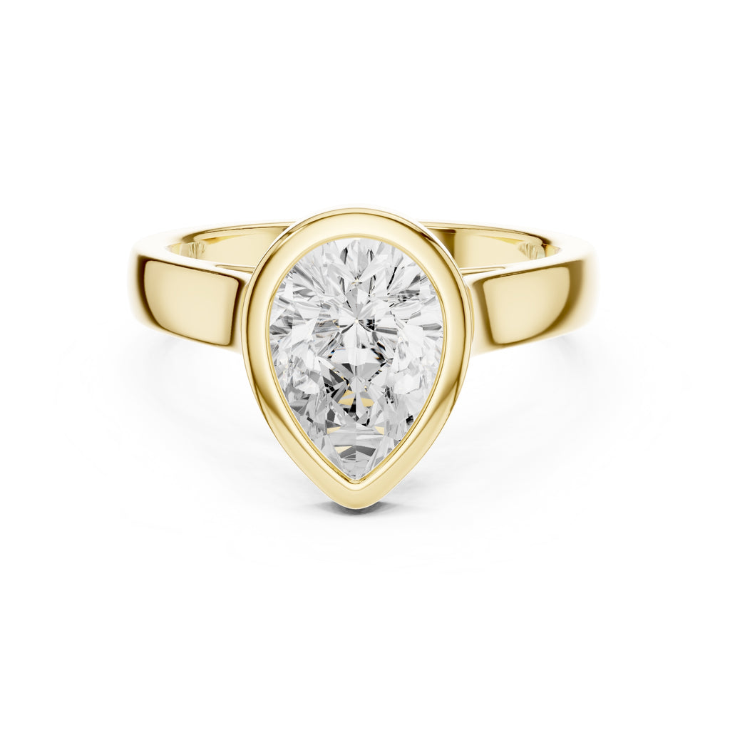 The Seamless Encase Ring 2ct Yellow Gold Pear