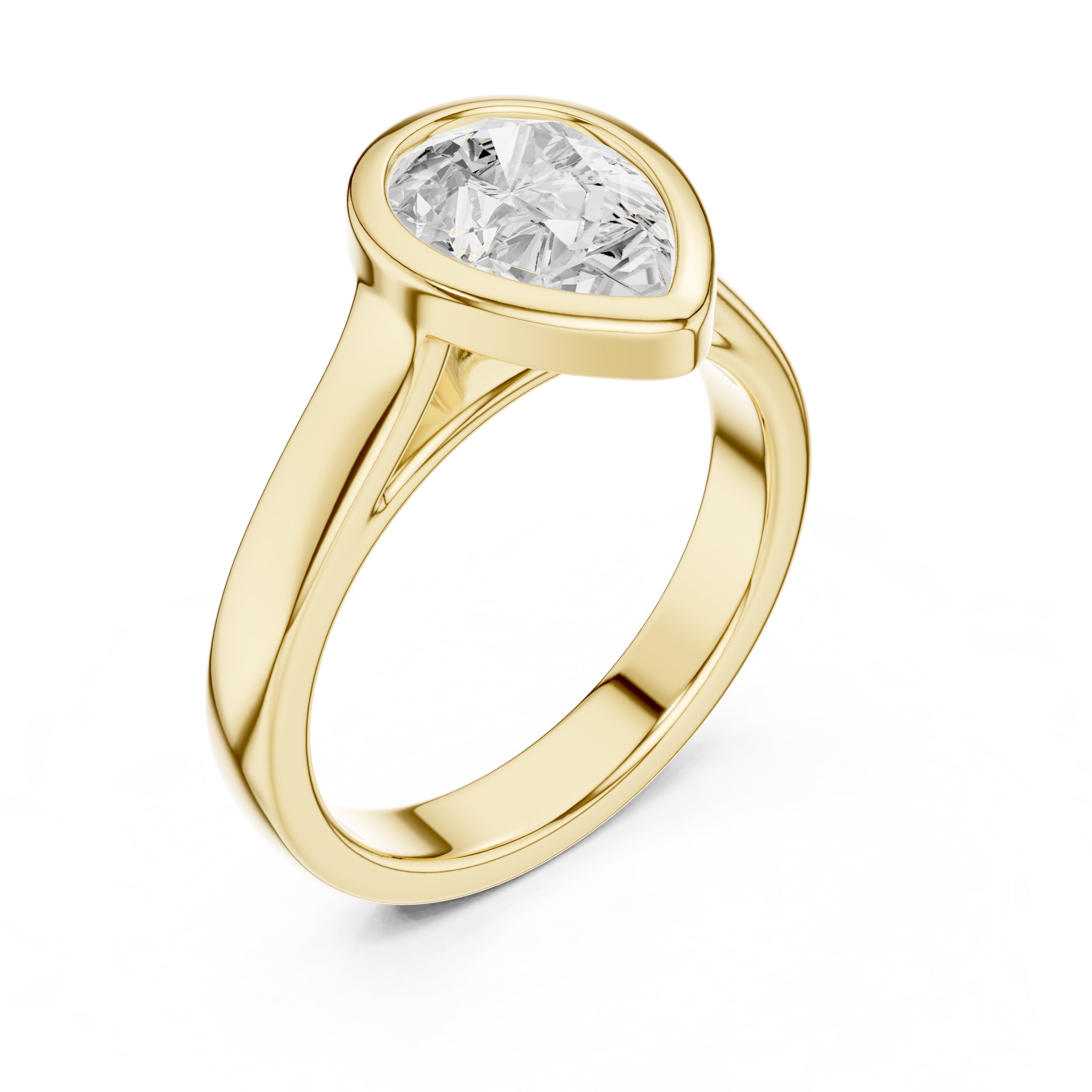 The Seamless Encase Ring 2ct Yellow Gold Pear