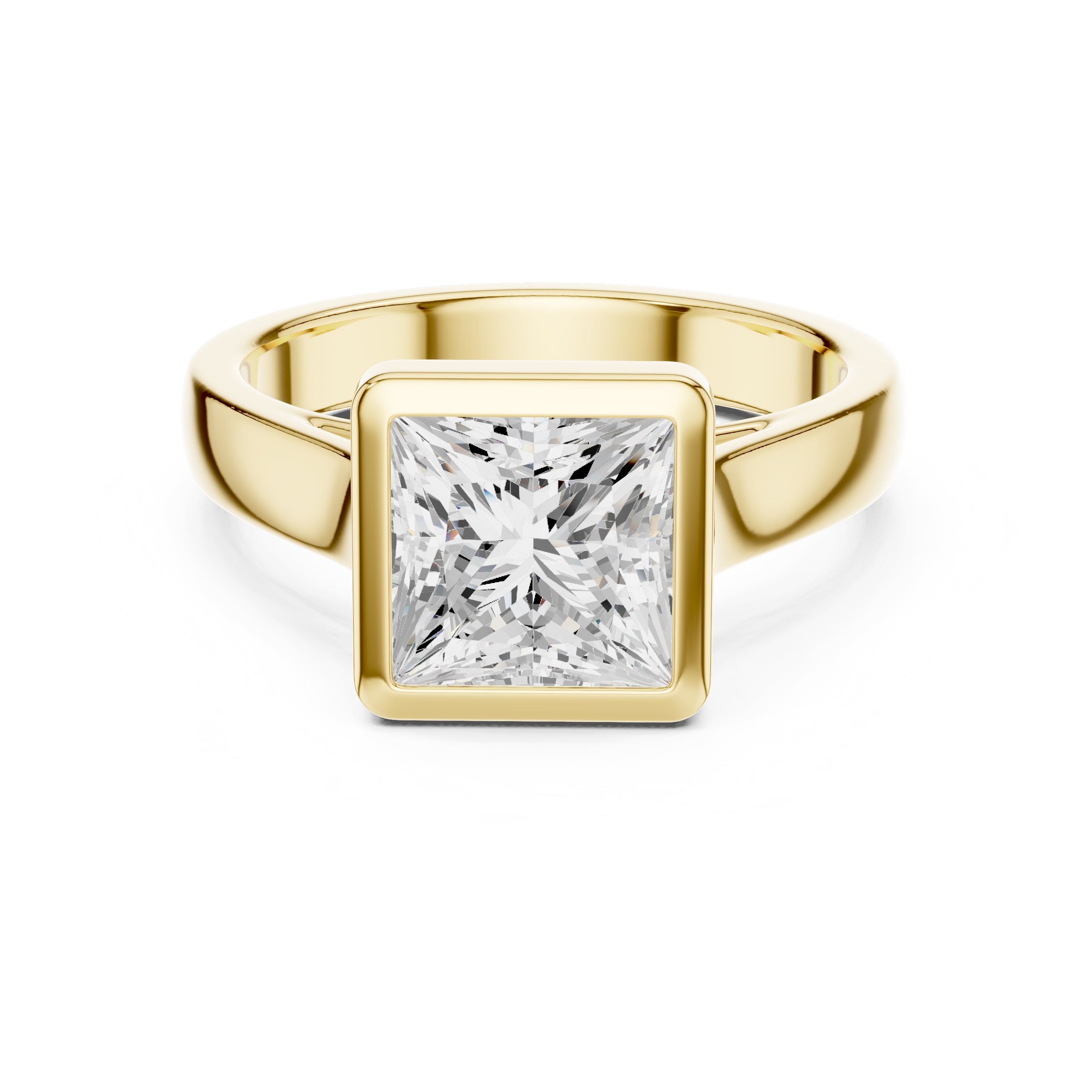 The Seamless Encase Ring 2ct Yellow Gold Princess