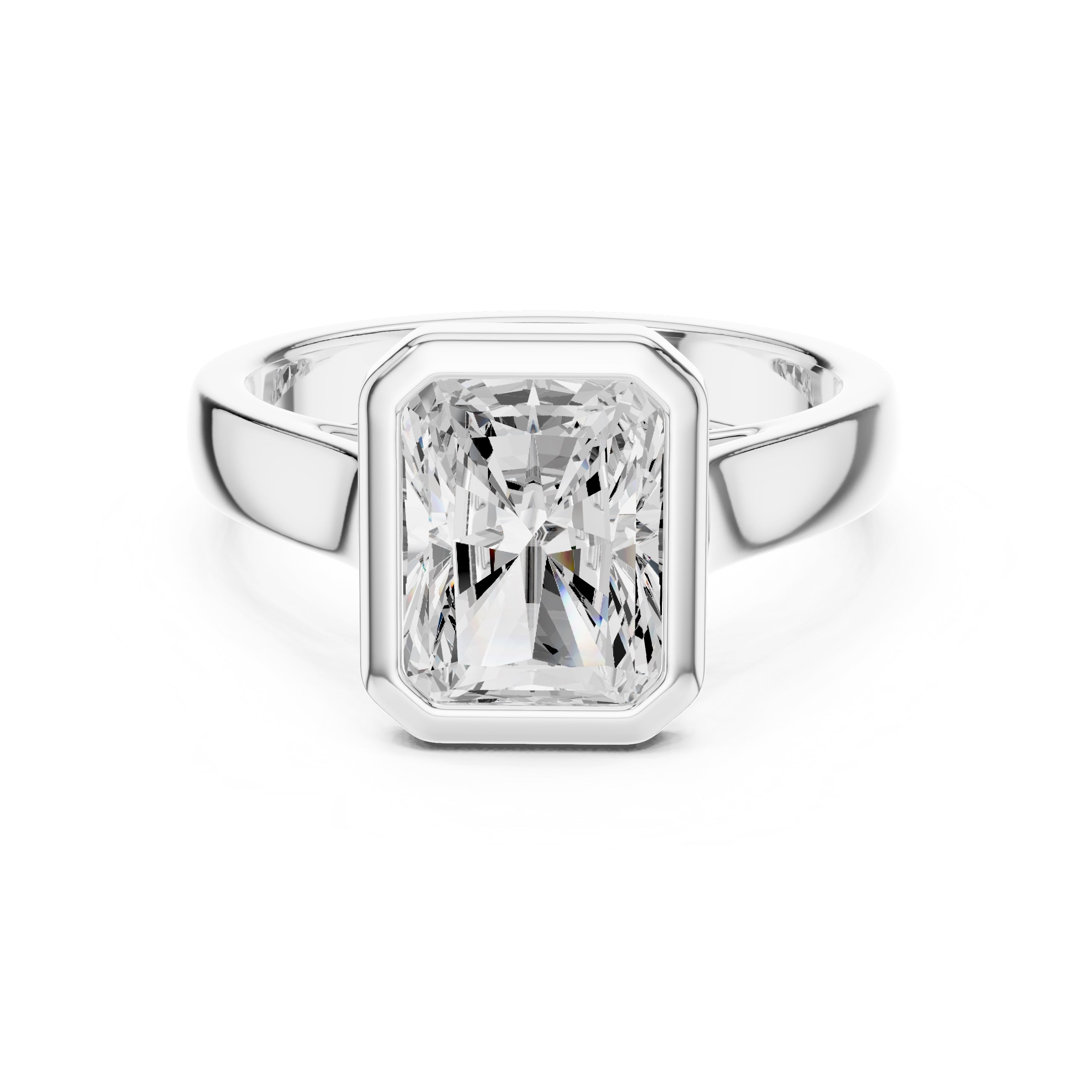 The Seamless Encase Ring 2ct White Gold Radiant