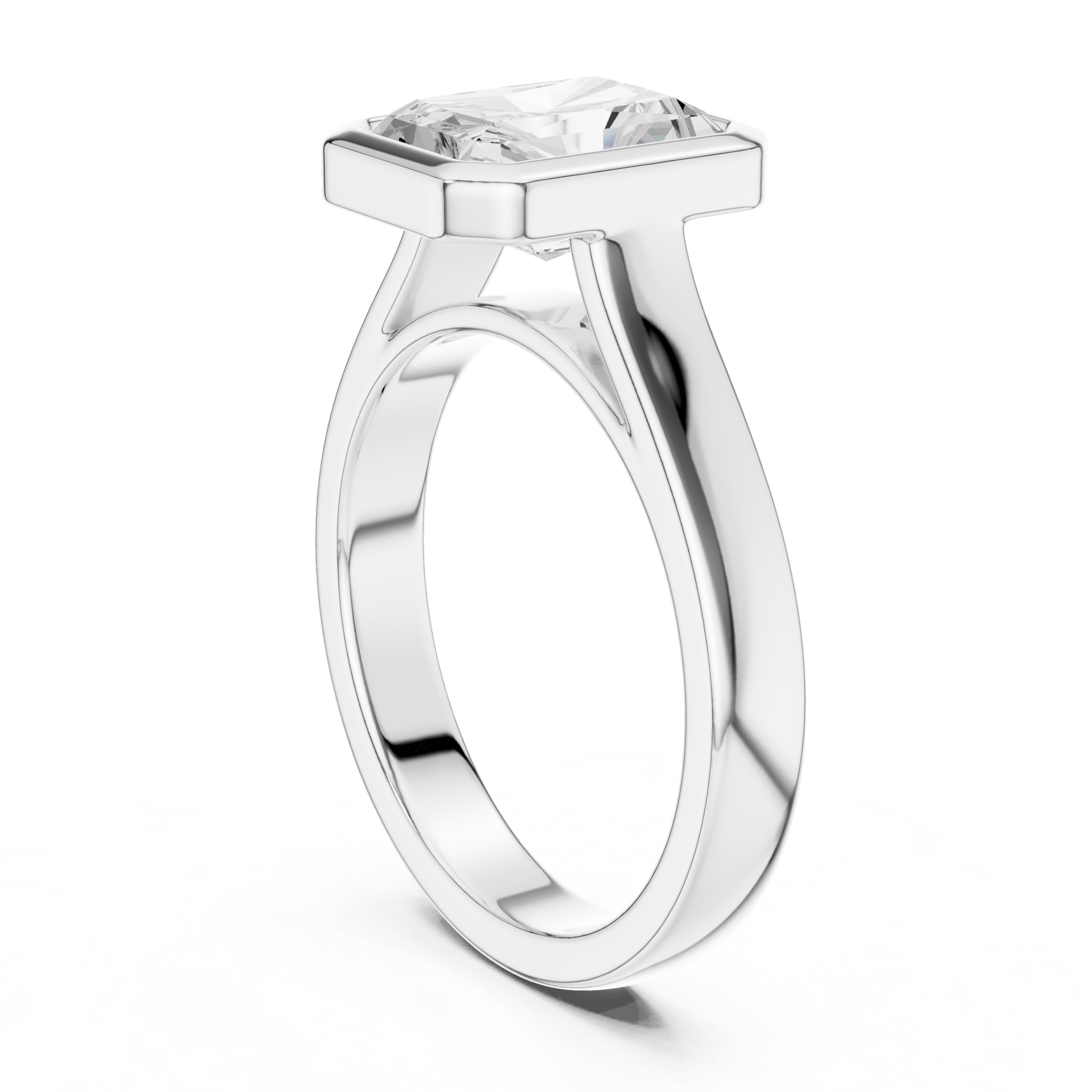 The Seamless Encase Ring 2ct White Gold Radiant