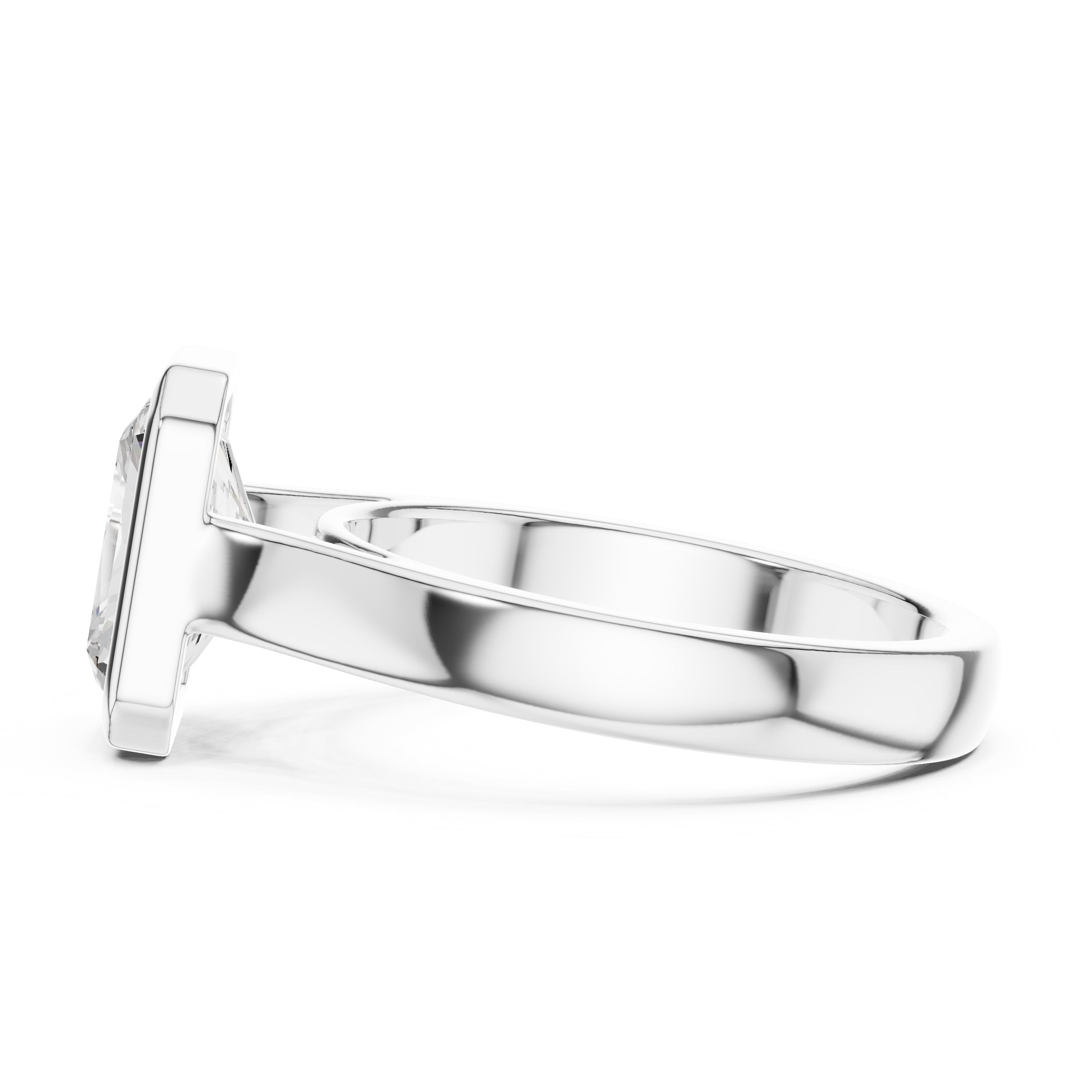 The Seamless Encase Ring 2ct White Gold Radiant