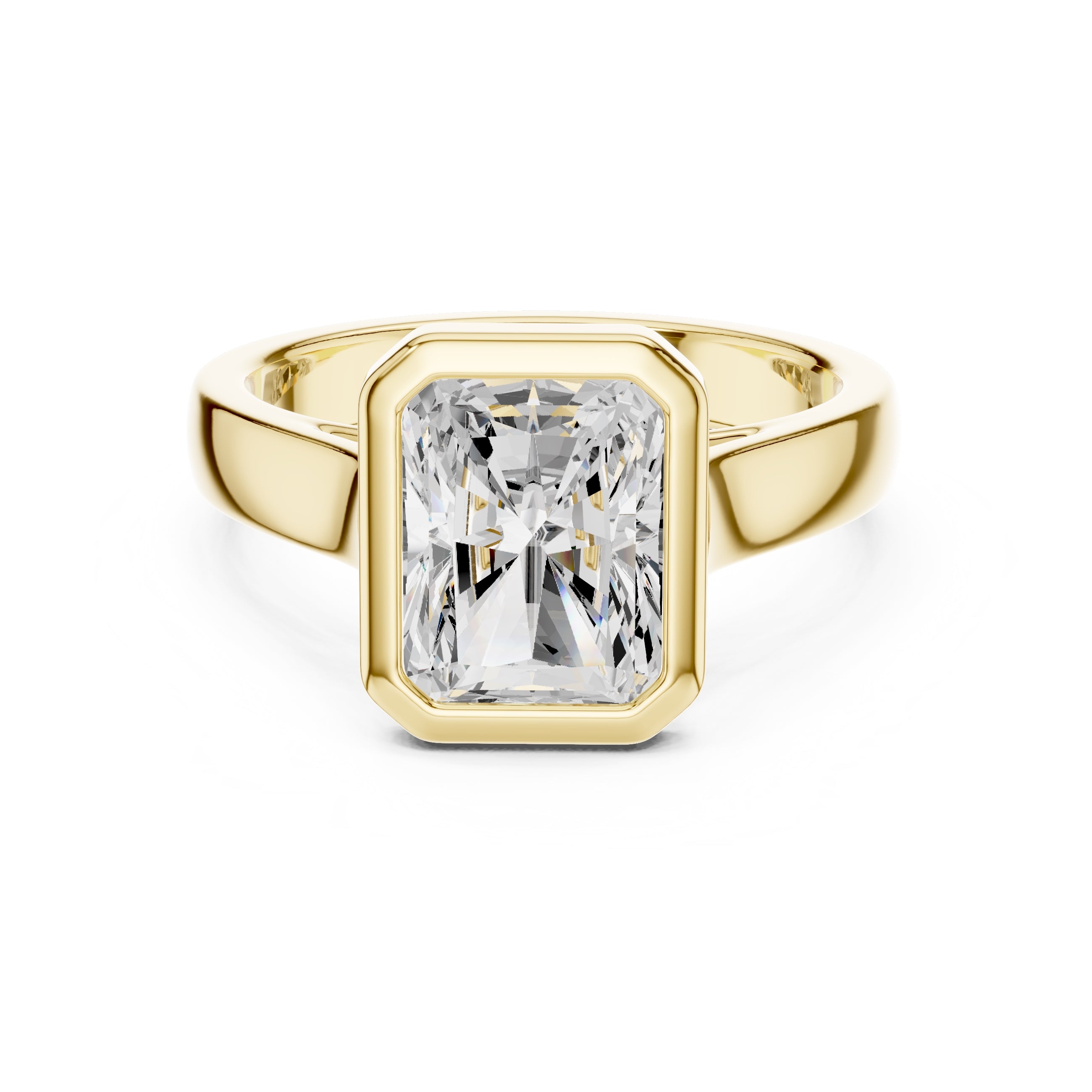 The Seamless Encase Ring 2ct Yellow Gold Radiant
