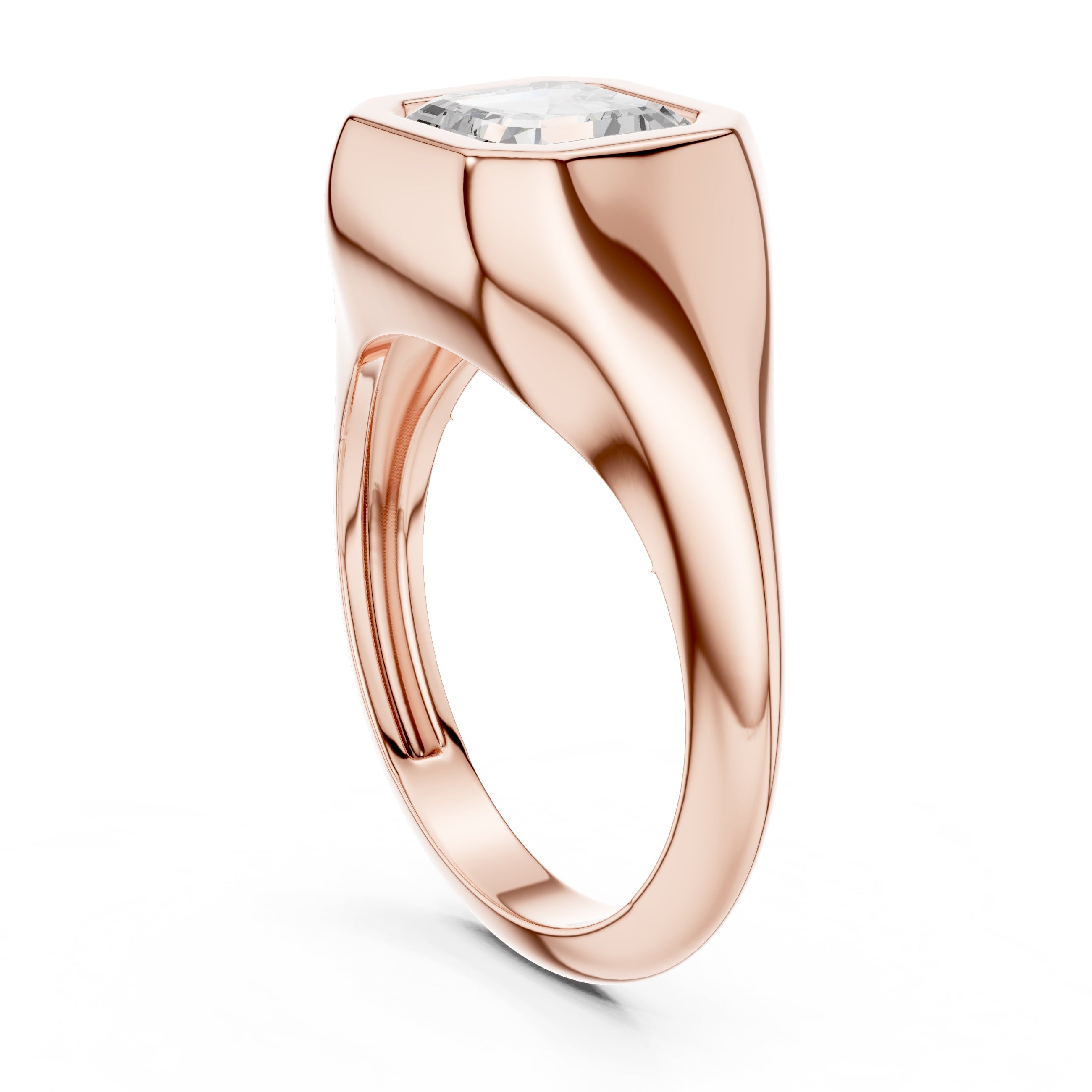 The Fortress Setting 2ct Rose Gold Asscher