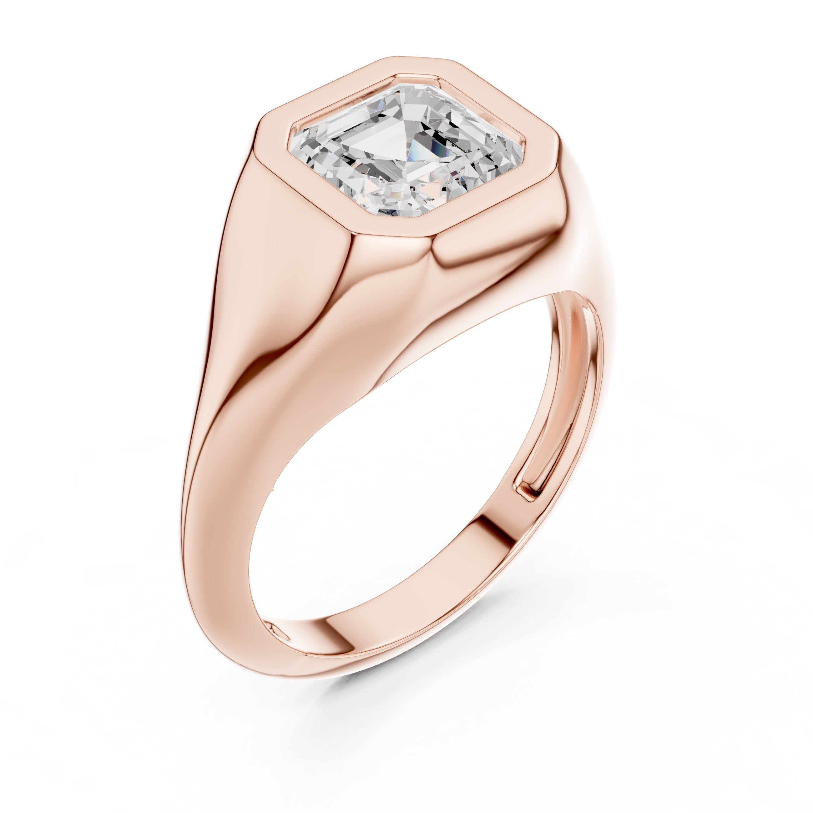 The Fortress Setting 2ct Rose Gold Asscher