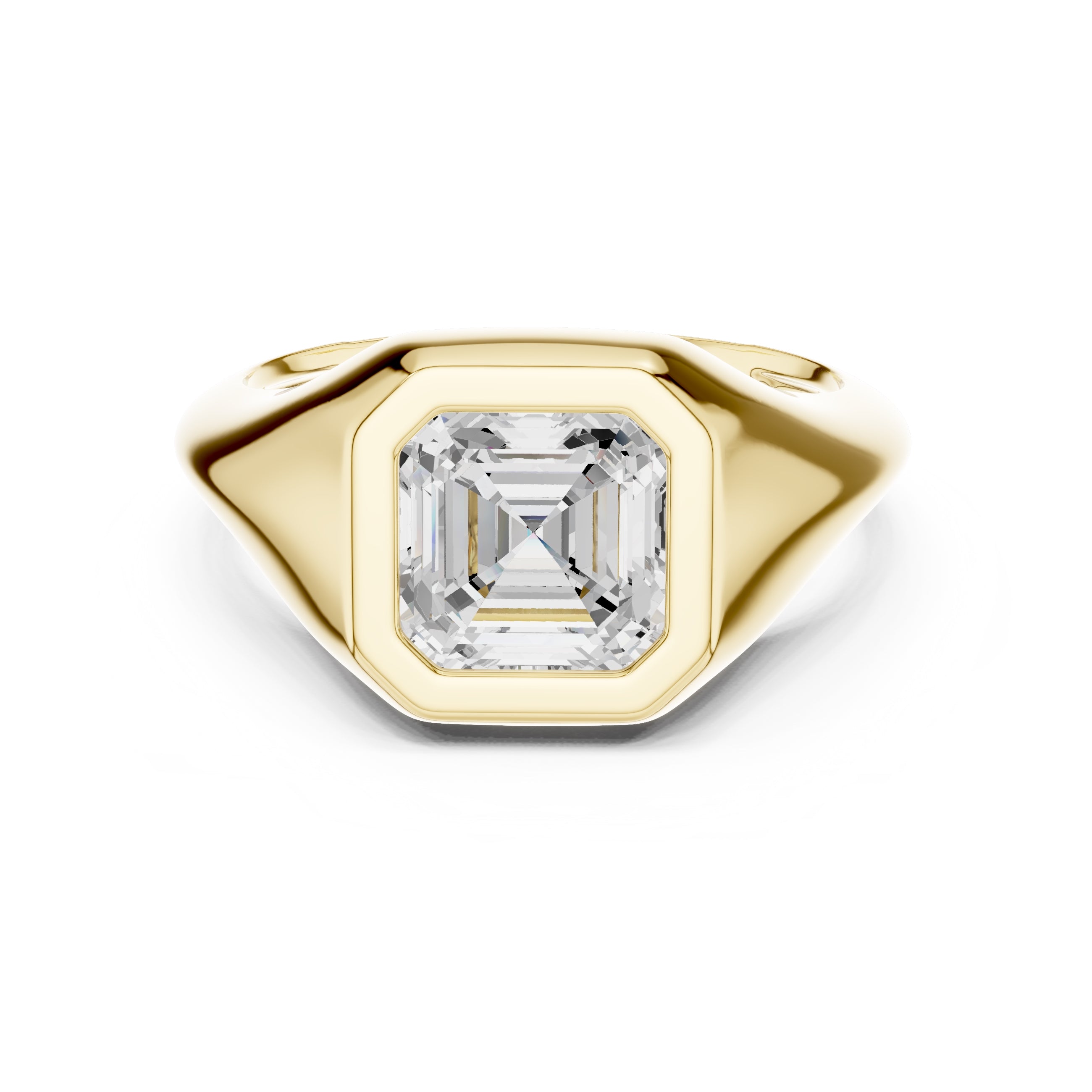 The Fortress Setting 2ct Yellow Gold Asscher