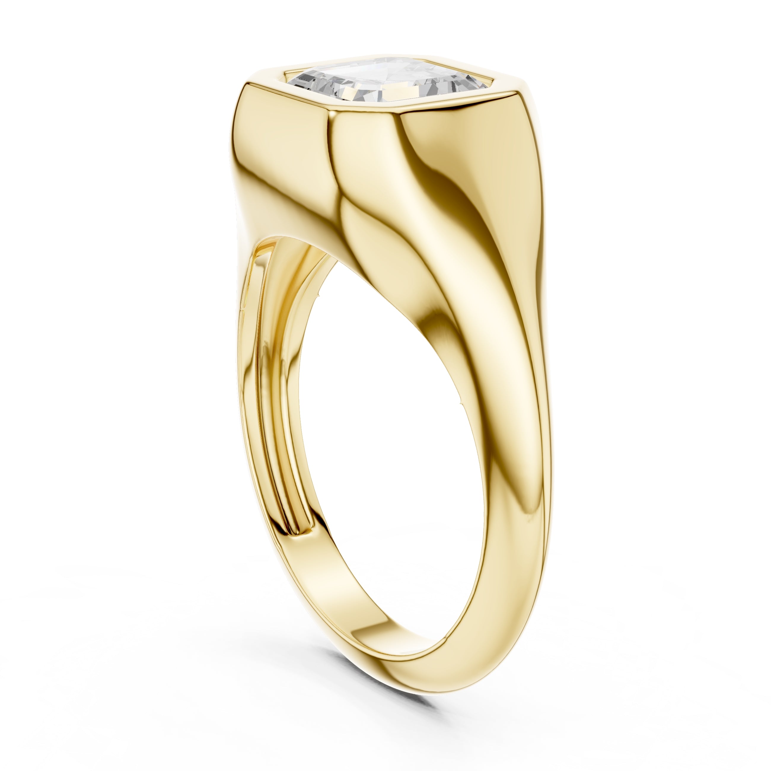 The Fortress Setting 2ct Yellow Gold Asscher