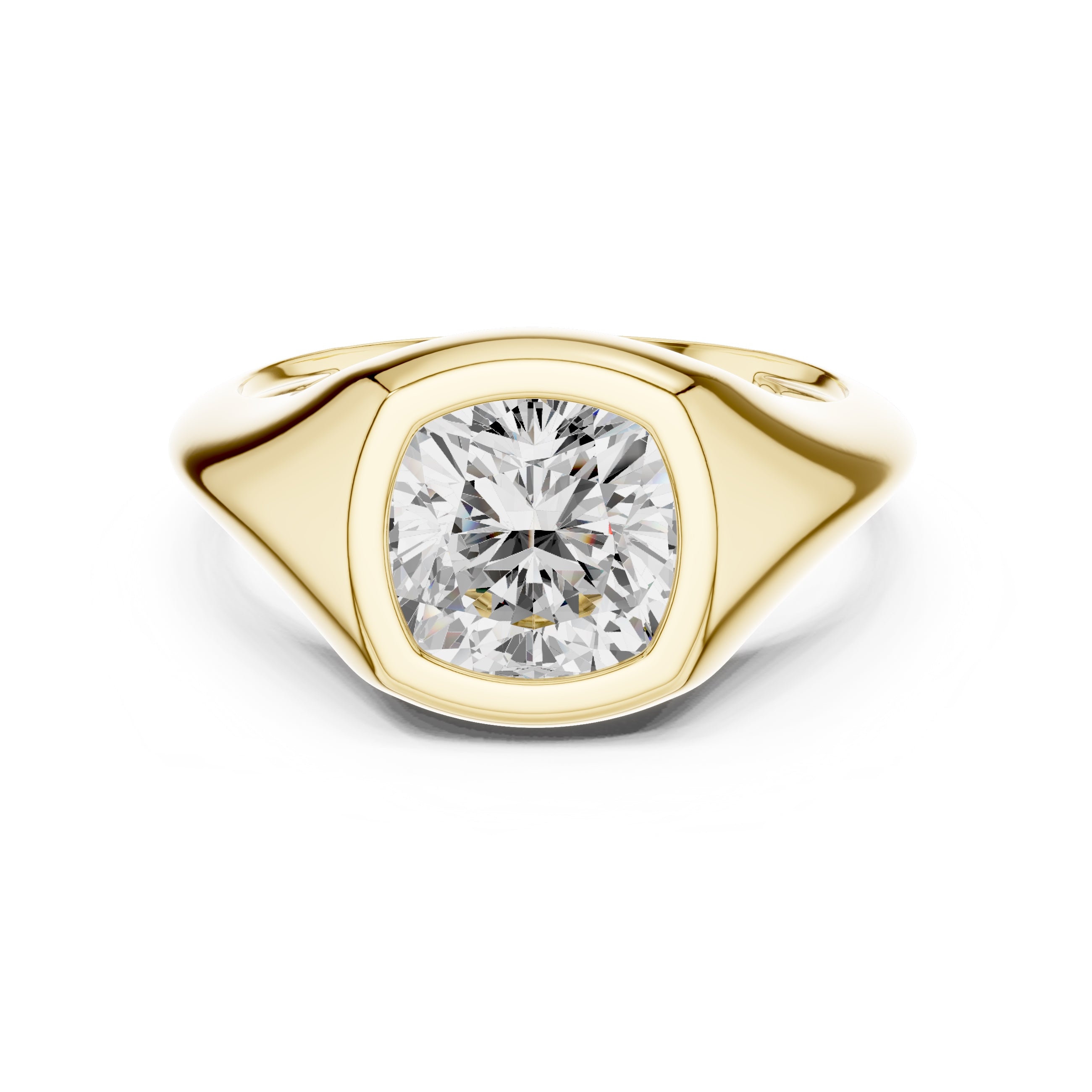 The Fortress Setting 2ct Yellow Gold Cushion
