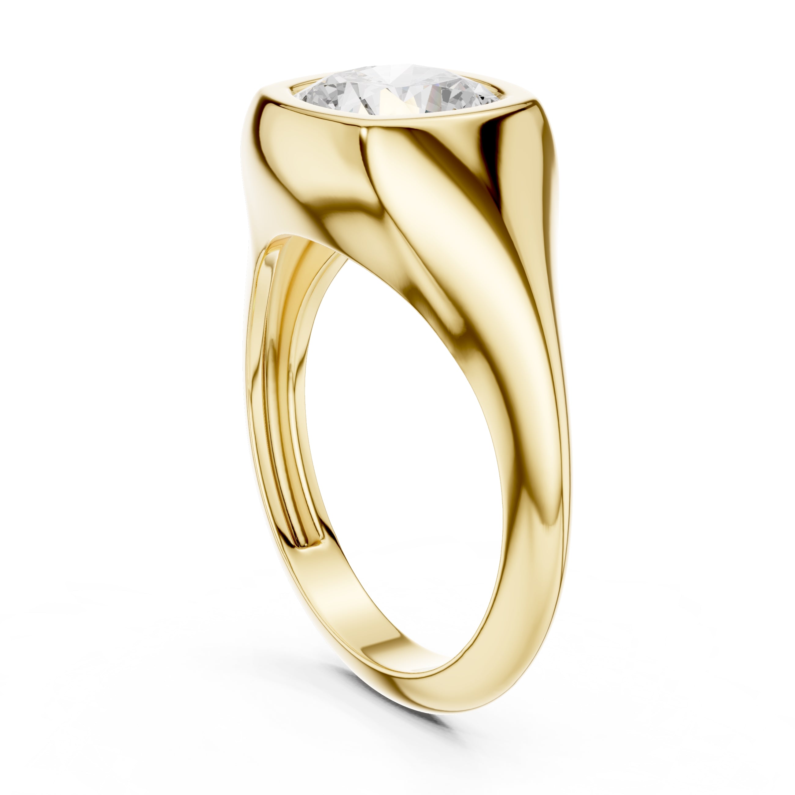 The Fortress Setting 2ct Yellow Gold Cushion