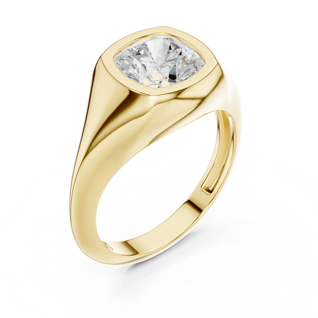 The Fortress Setting 2ct Yellow Gold Cushion