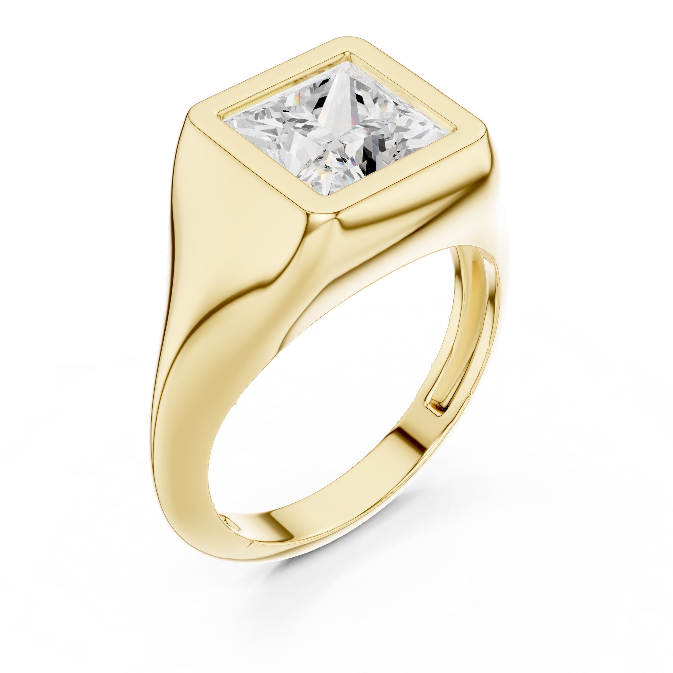 The Fortress Setting 2ct Yellow Gold Princess