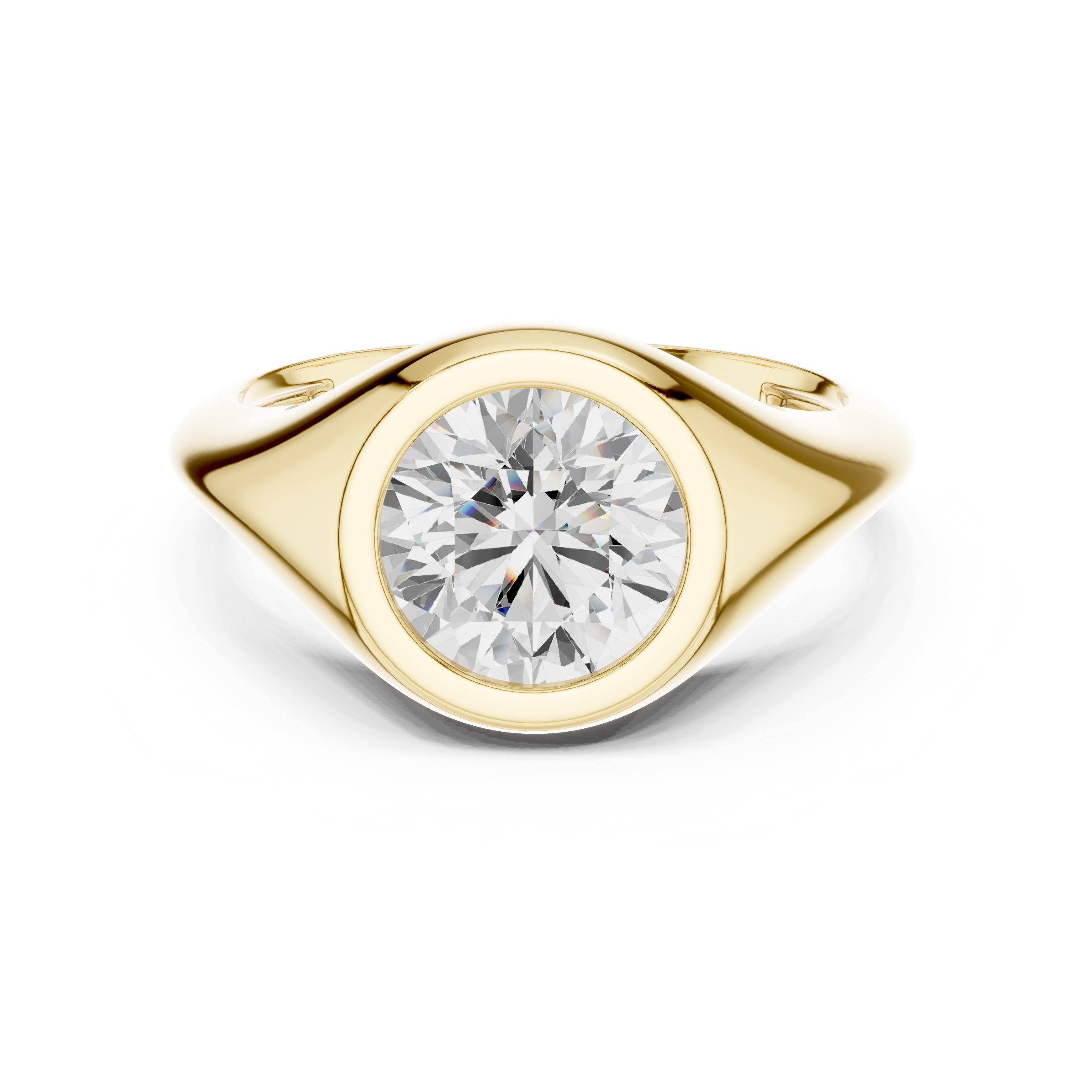 The Fortress Setting 2ct Yellow Gold Round