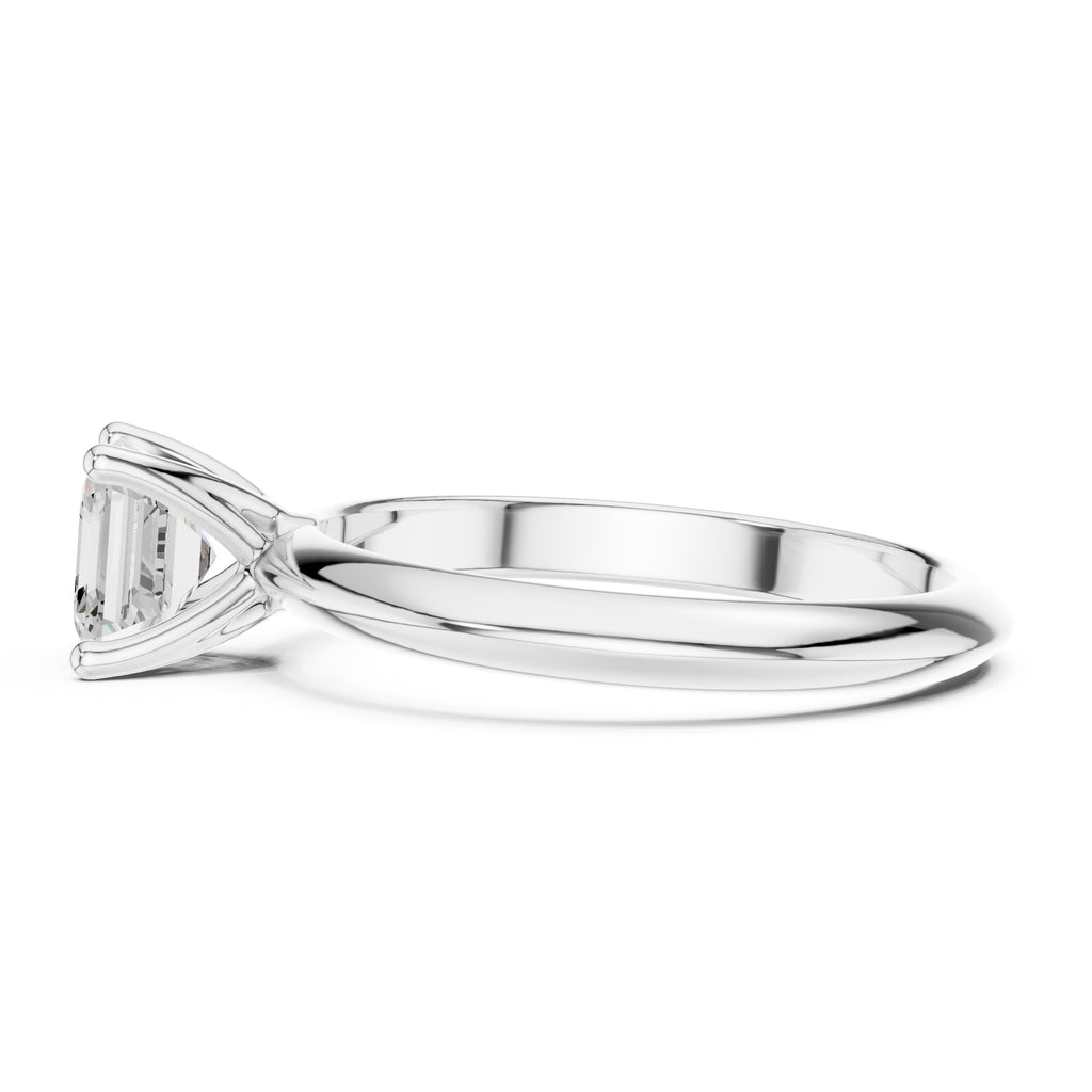 The Signature Four-Prong Solitaire 1ct White Gold Asscher