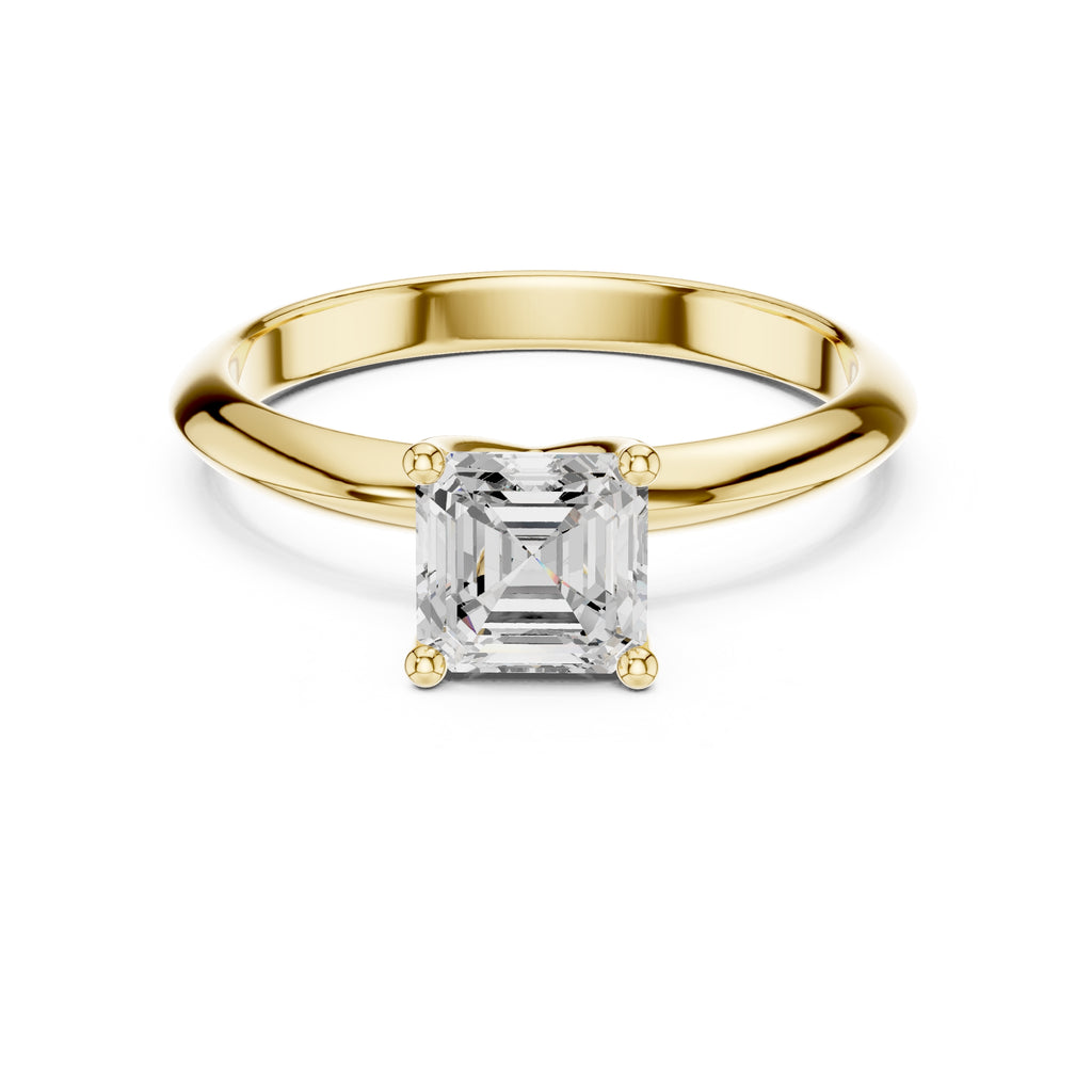 The Signature Four-Prong Solitaire 1ct Yellow Gold Asscher