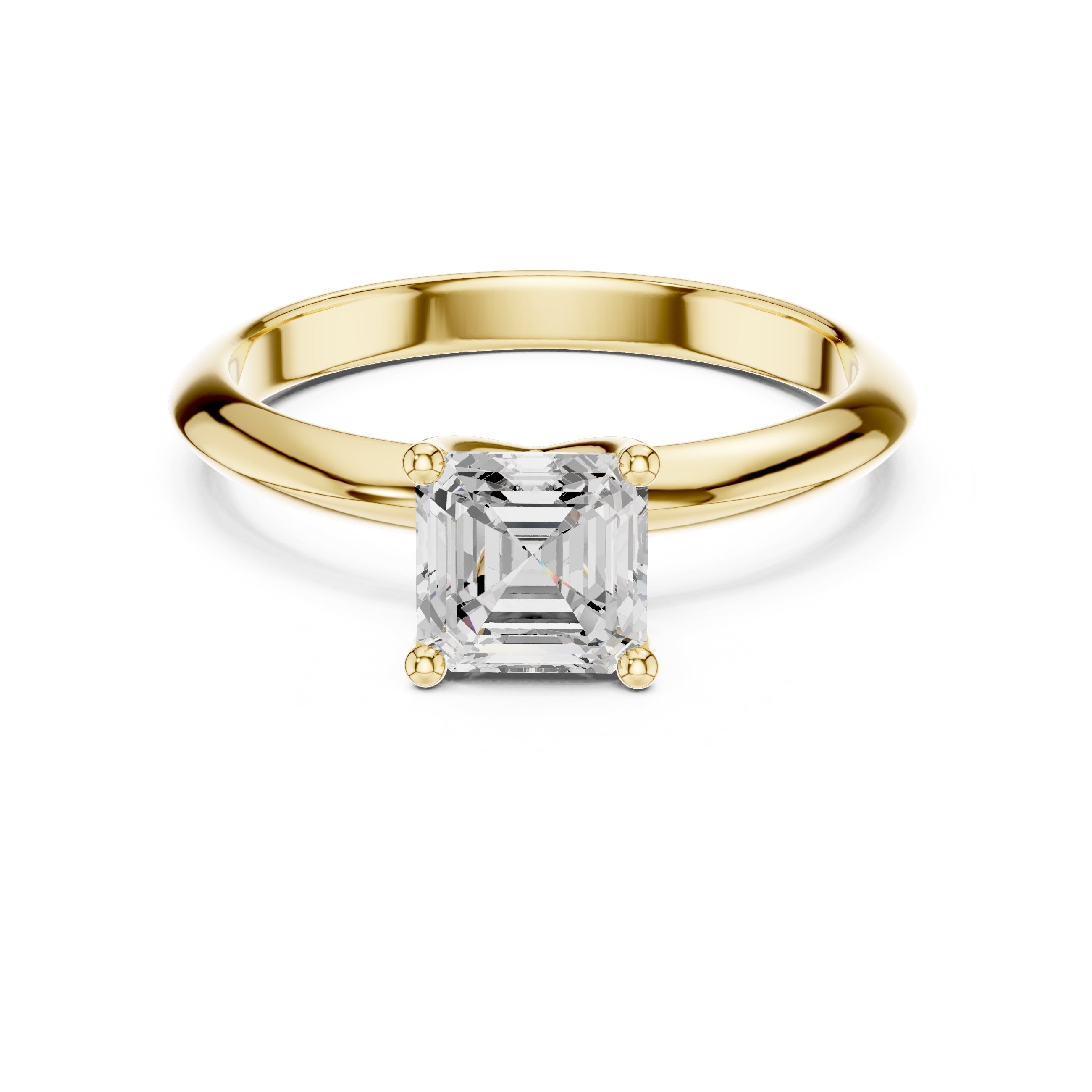 The Signature Four-Prong Solitaire 1ct Yellow Gold Asscher