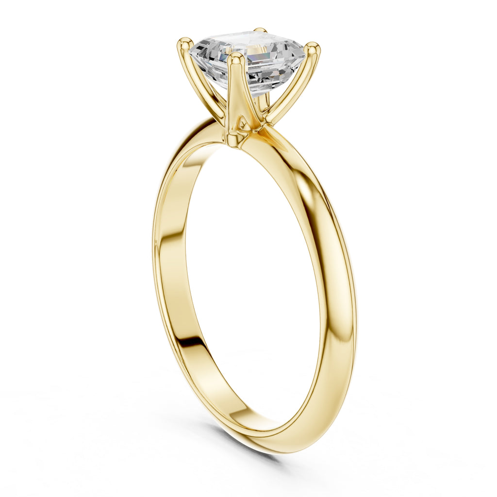 The Signature Four-Prong Solitaire 1ct Yellow Gold Asscher