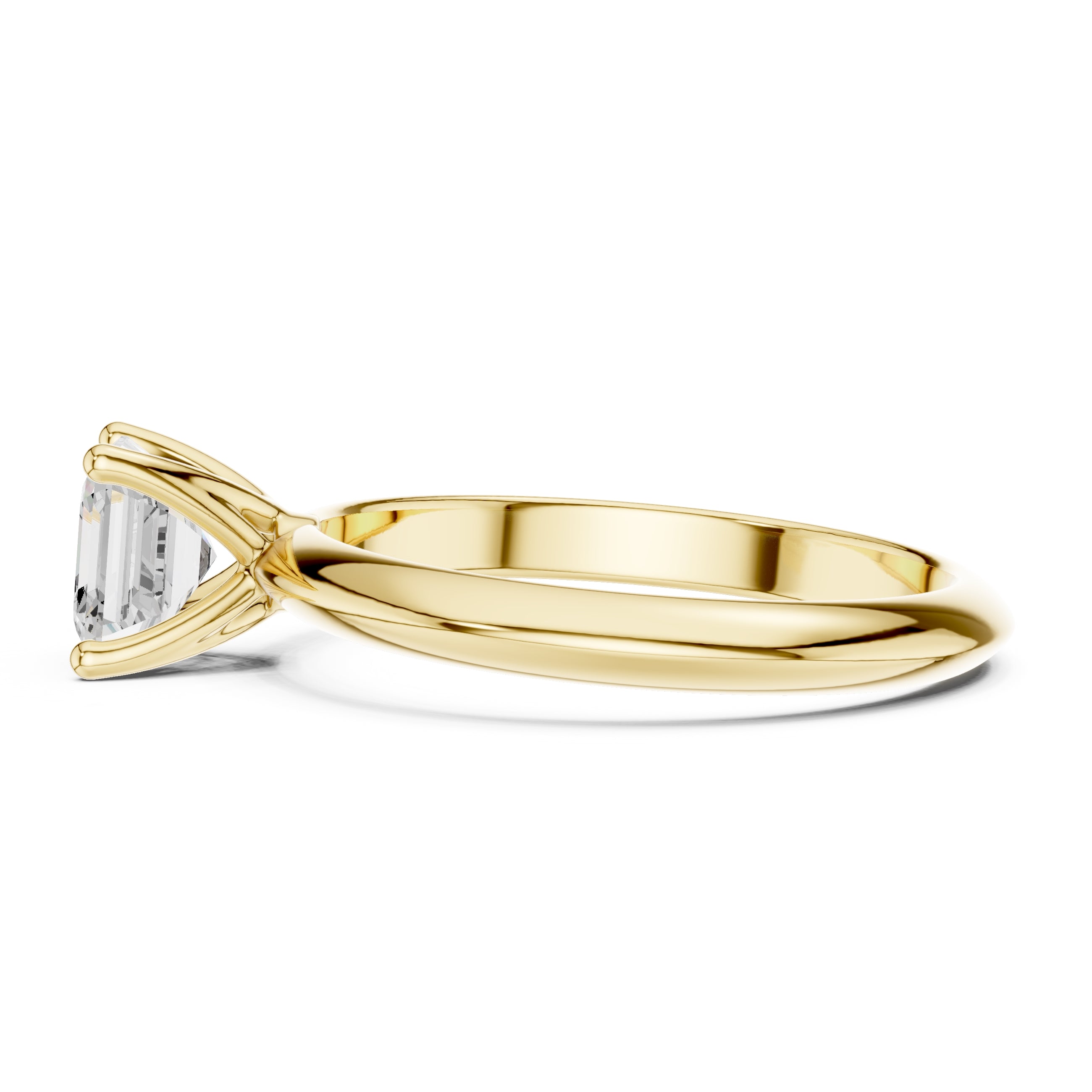 The Signature Four-Prong Solitaire 1ct Yellow Gold Asscher