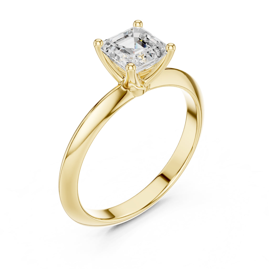 The Signature Four-Prong Solitaire 1ct Yellow Gold Asscher