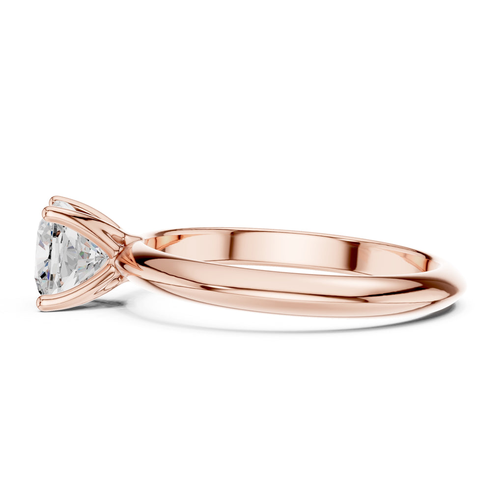 The Signature Four-Prong Solitaire 1ct Rose Gold Cushion