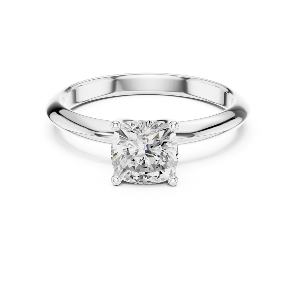 The Signature Four-Prong Solitaire 1ct White Gold Cushion