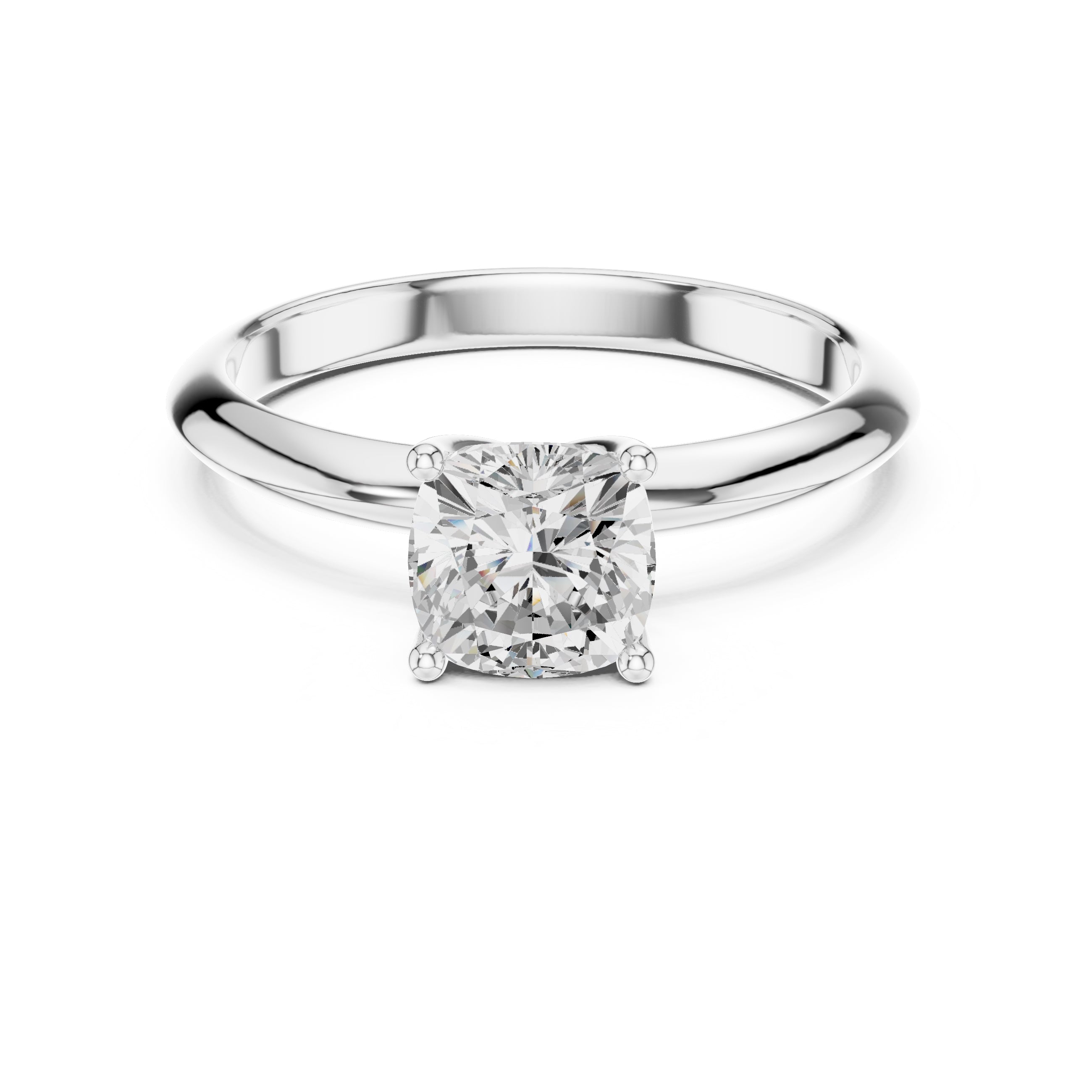 The Signature Four-Prong Solitaire 1ct White Gold Cushion