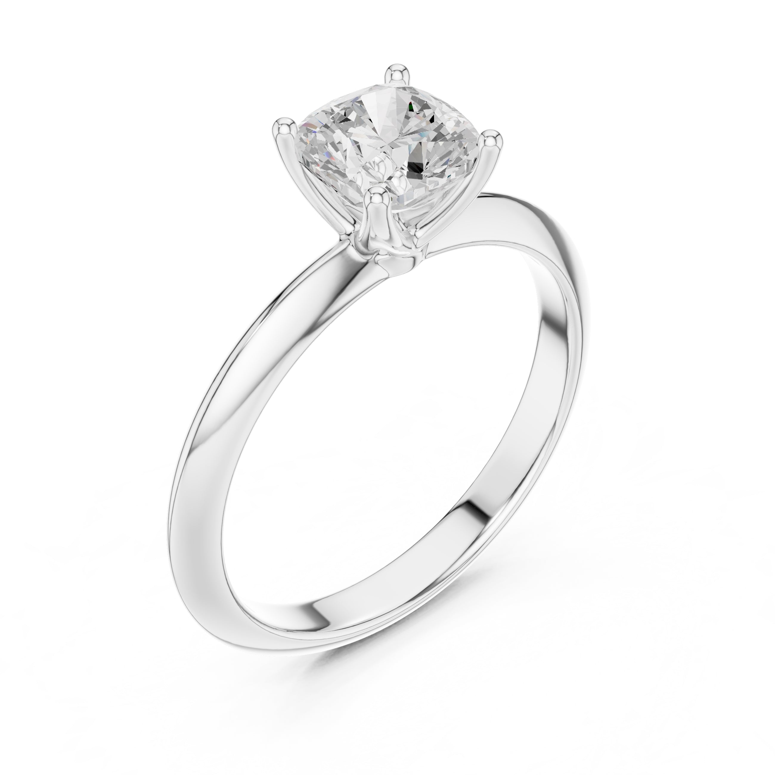 The Signature Four-Prong Solitaire 1ct White Gold Cushion