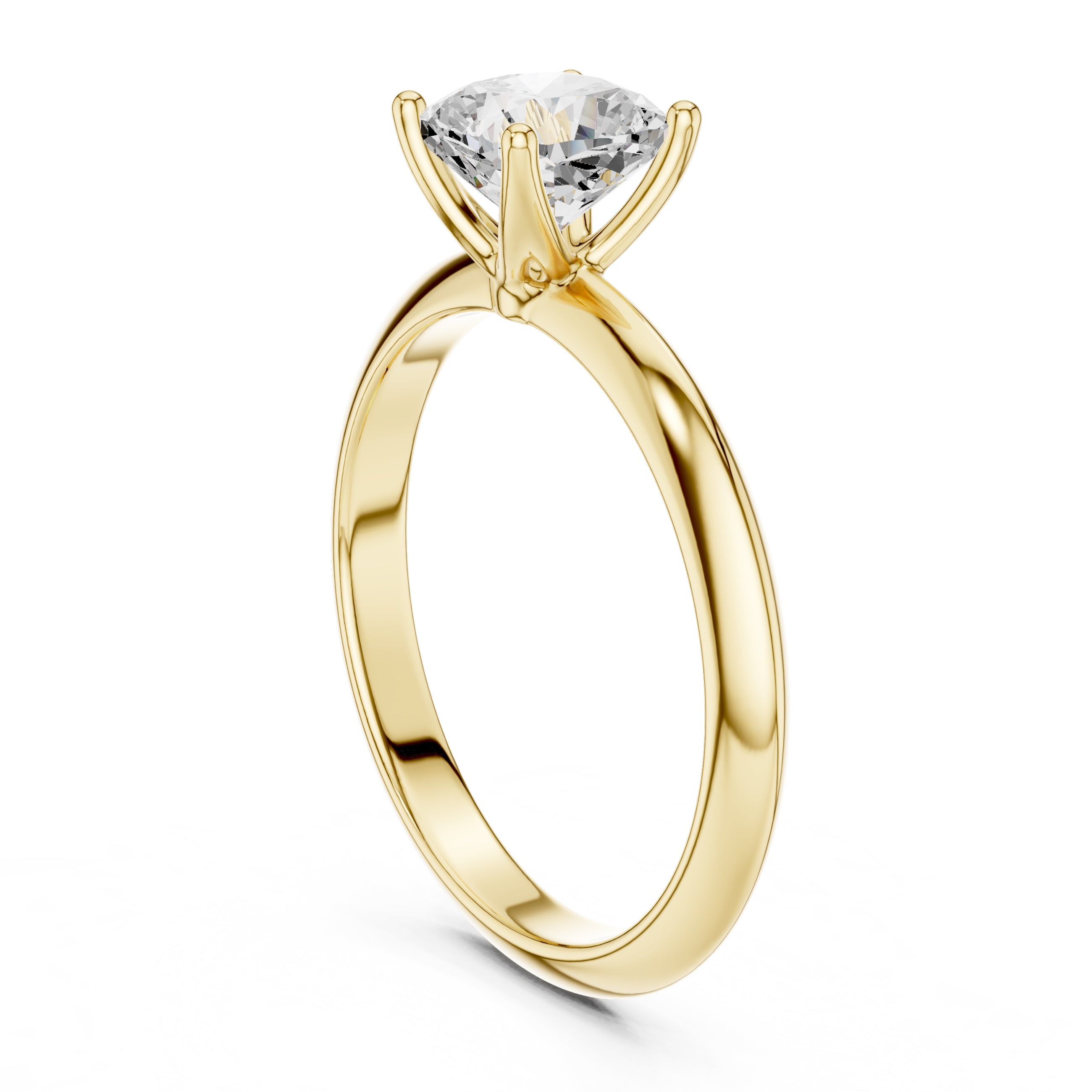 The Signature Four-Prong Solitaire 1ct Yellow Gold Cushion
