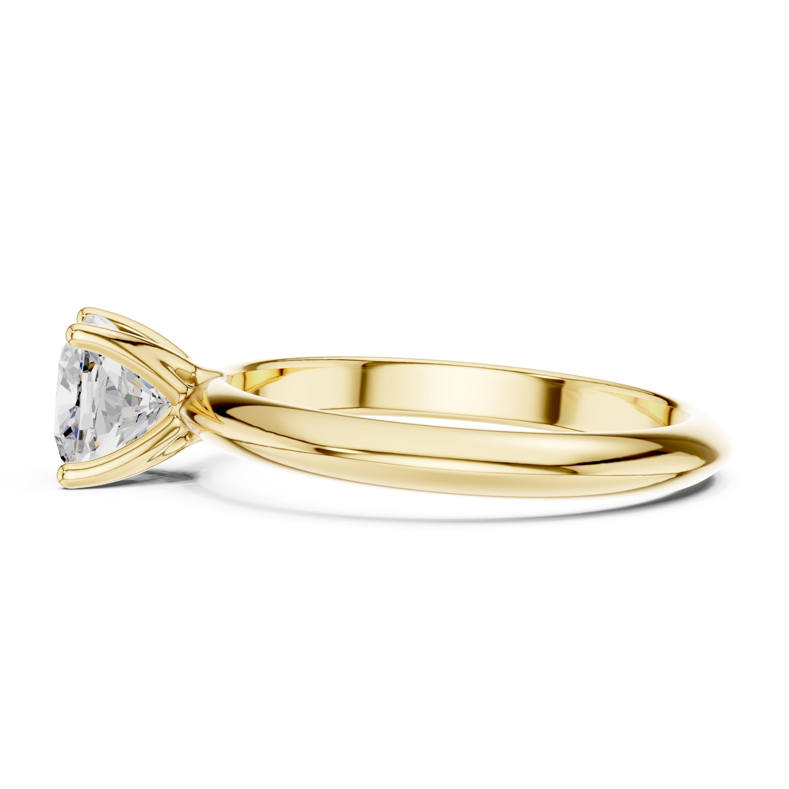 The Signature Four-Prong Solitaire 1ct Yellow Gold Cushion