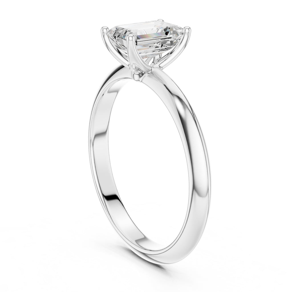 The Signature Four-Prong Solitaire 1ct White Gold Emerald