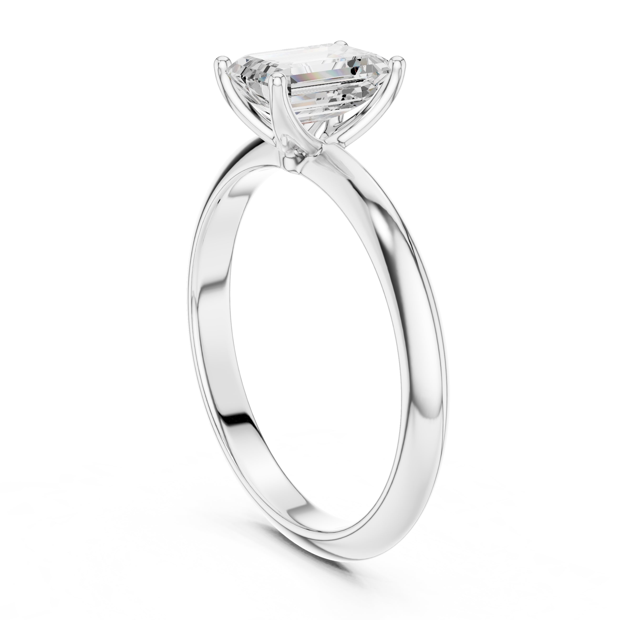 The Signature Four-Prong Solitaire 1ct White Gold Emerald